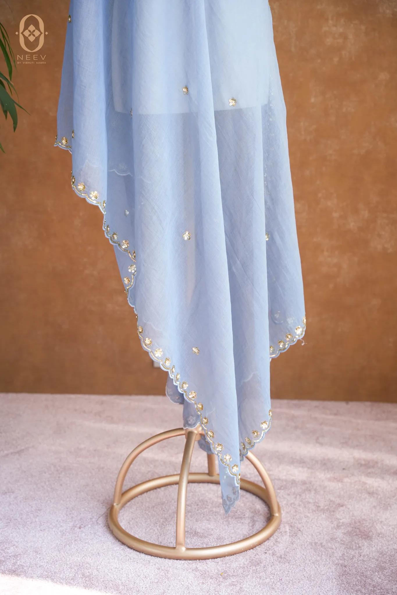 Daisy Mul Tissue Handwork Dupatta
