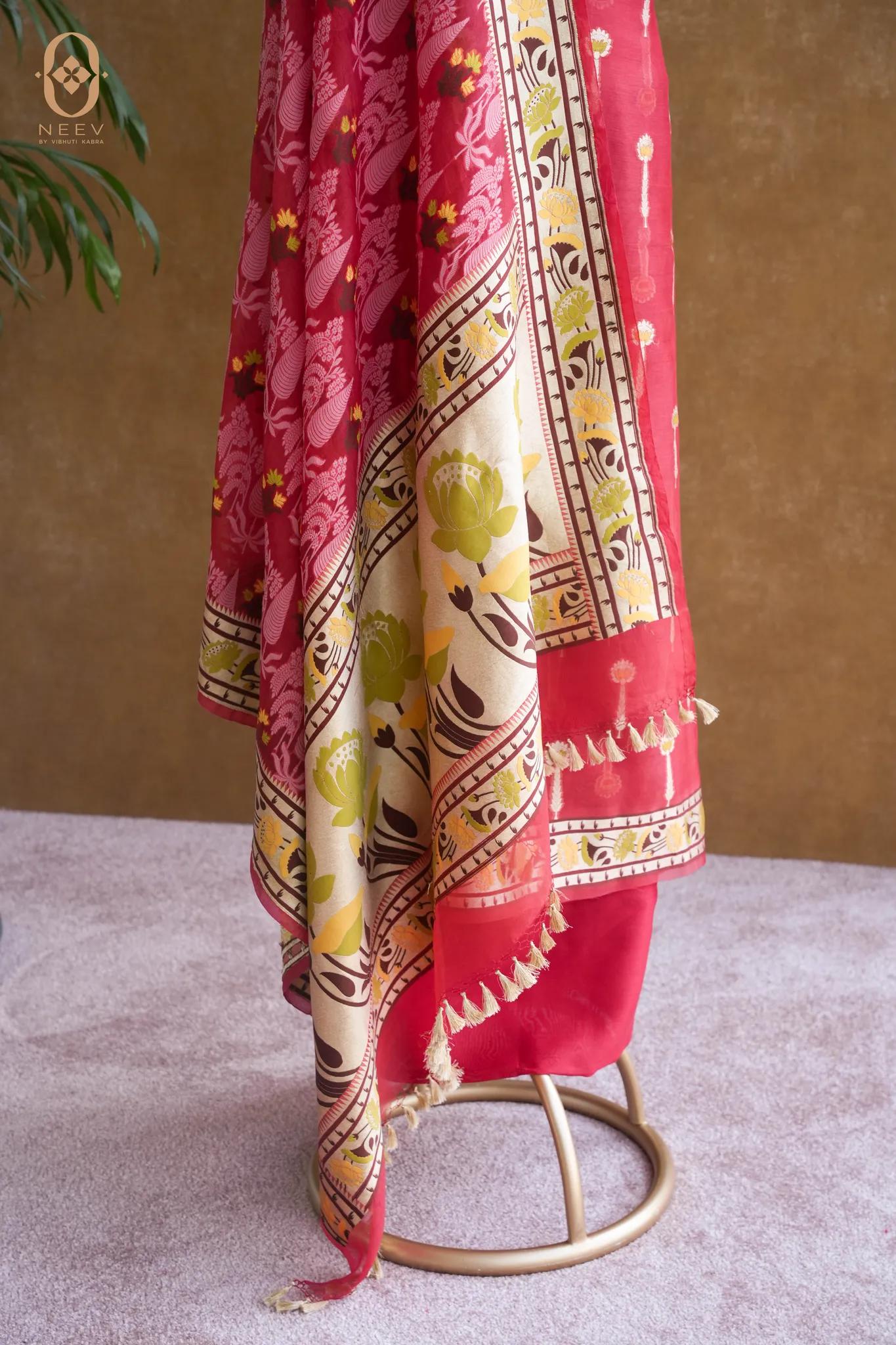 Kora Silk Meenakari Suit Set