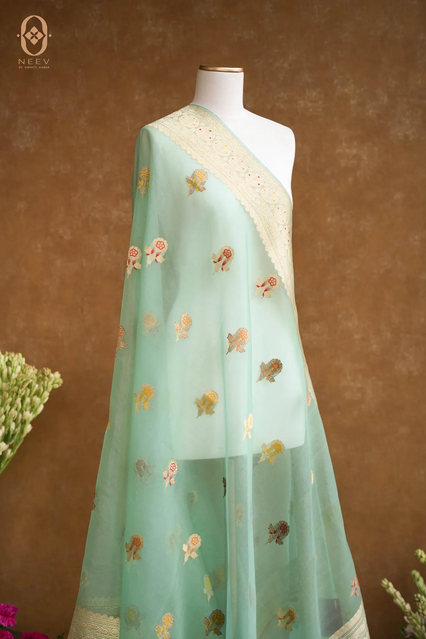 Kora Silk Meenakari Dupatta