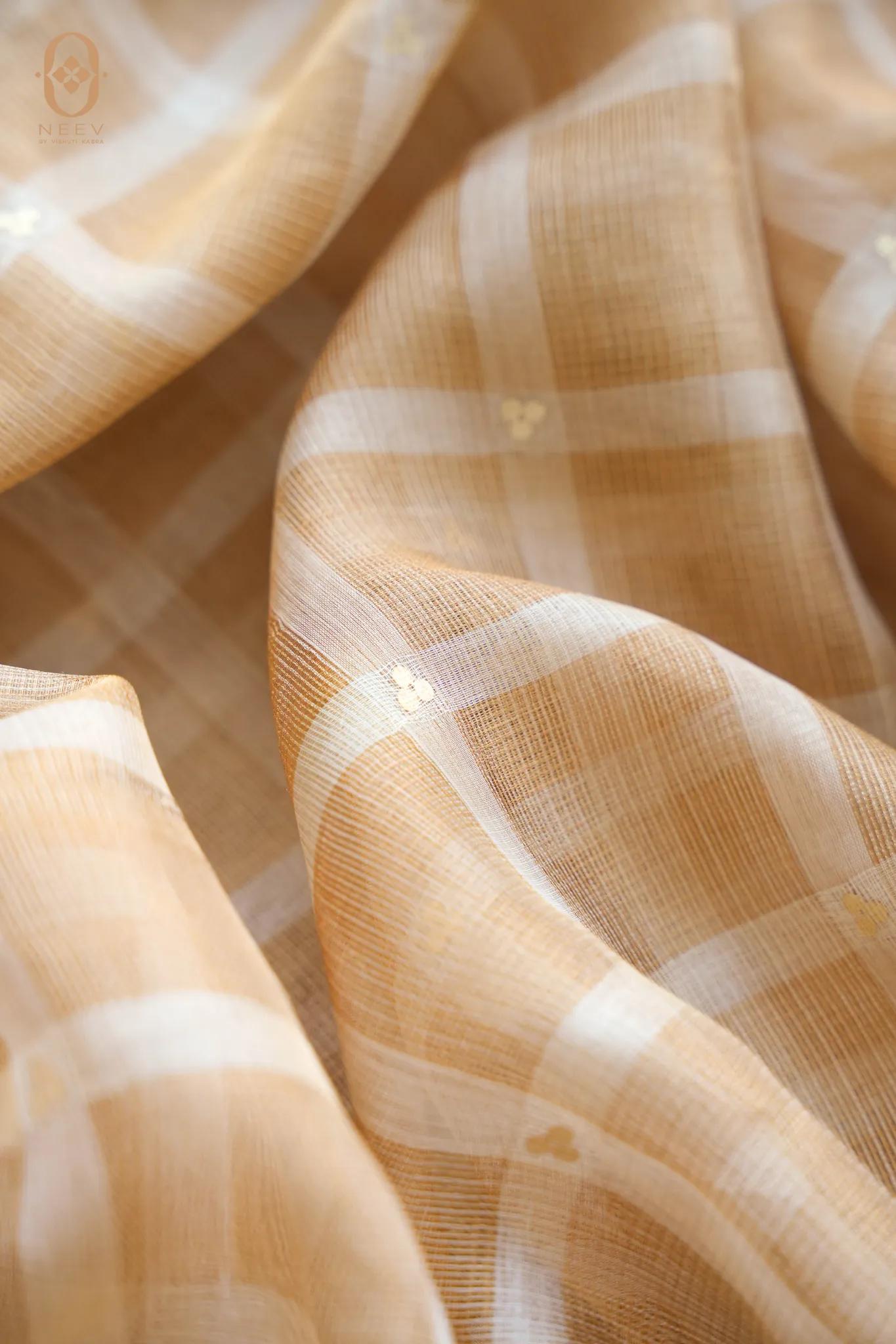 Checkered Tissue Silk Fabric