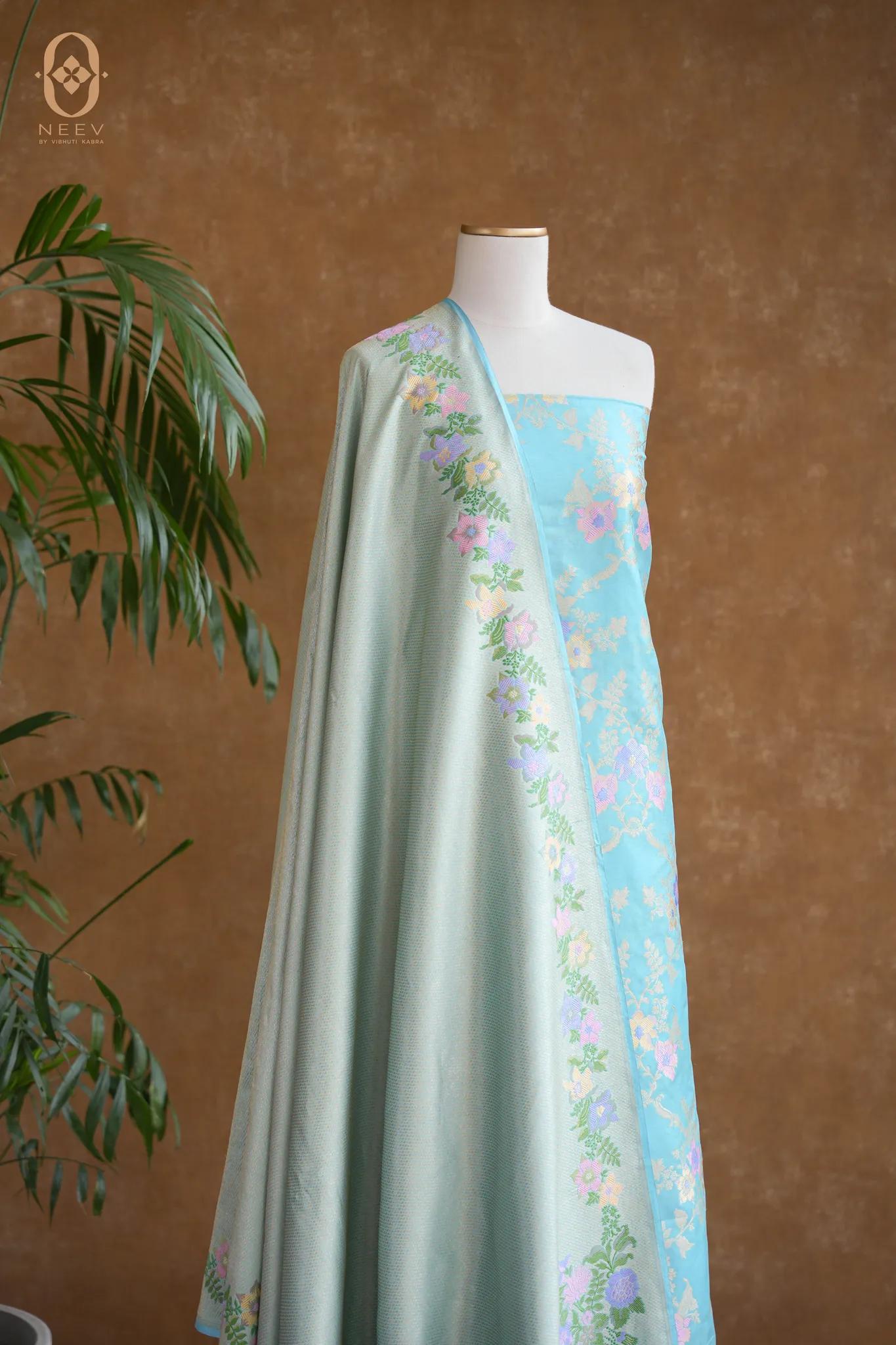 Premium Katan Silk Jaal Suit Set