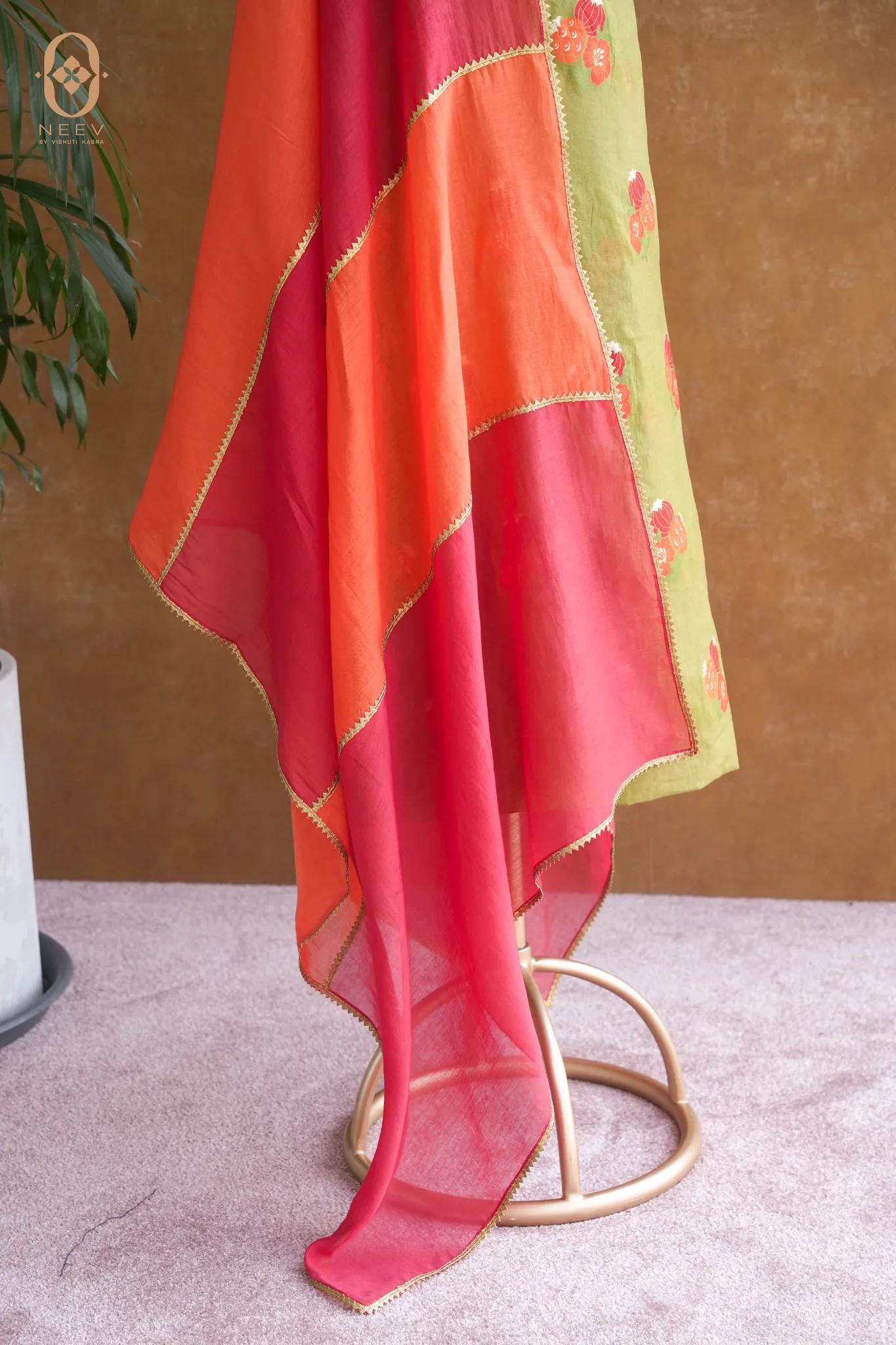 The Sacred Garden- Chanderi Cotton Anar Suit Set