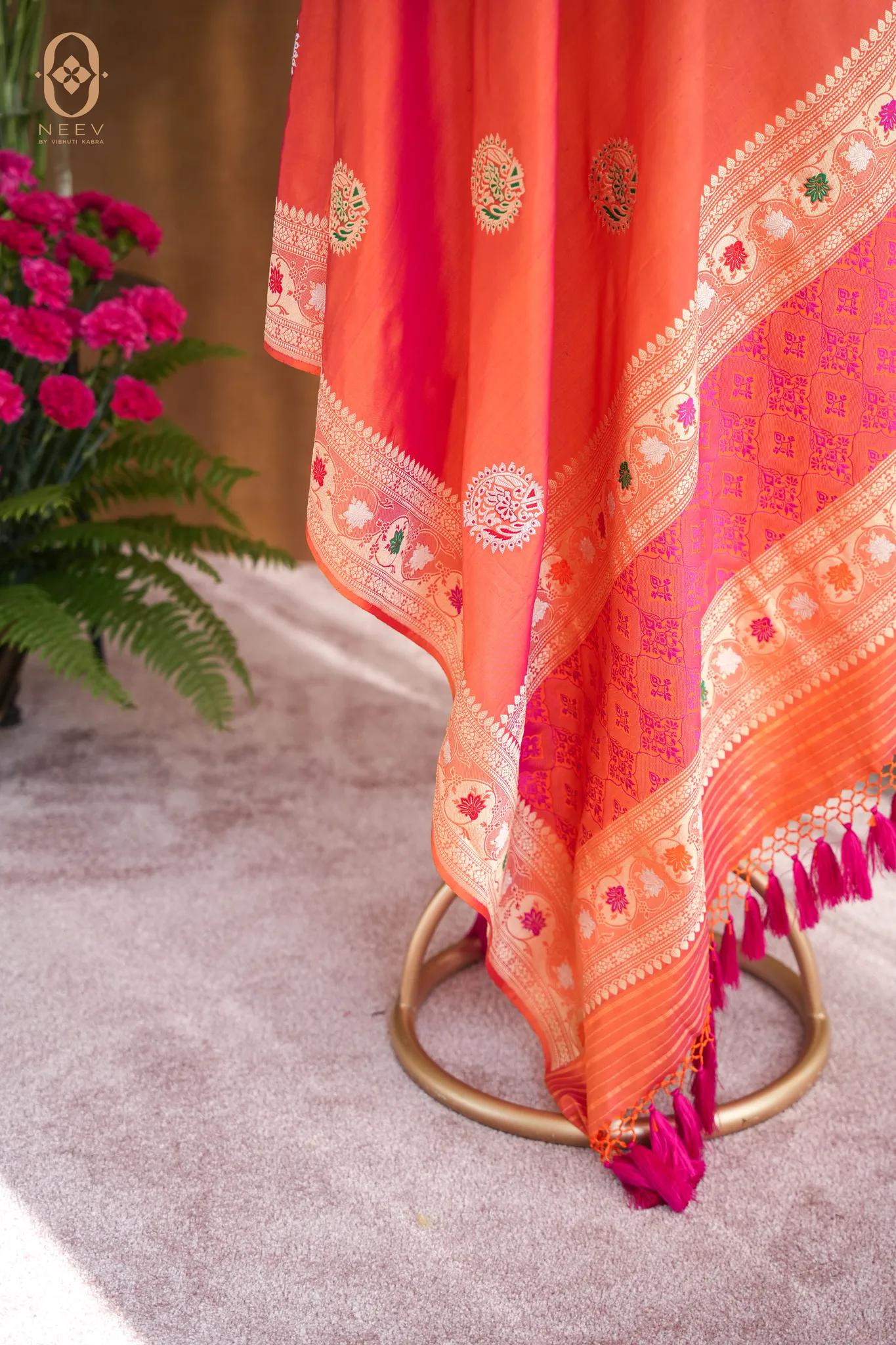 Katan Silk Meenakari Dupatta