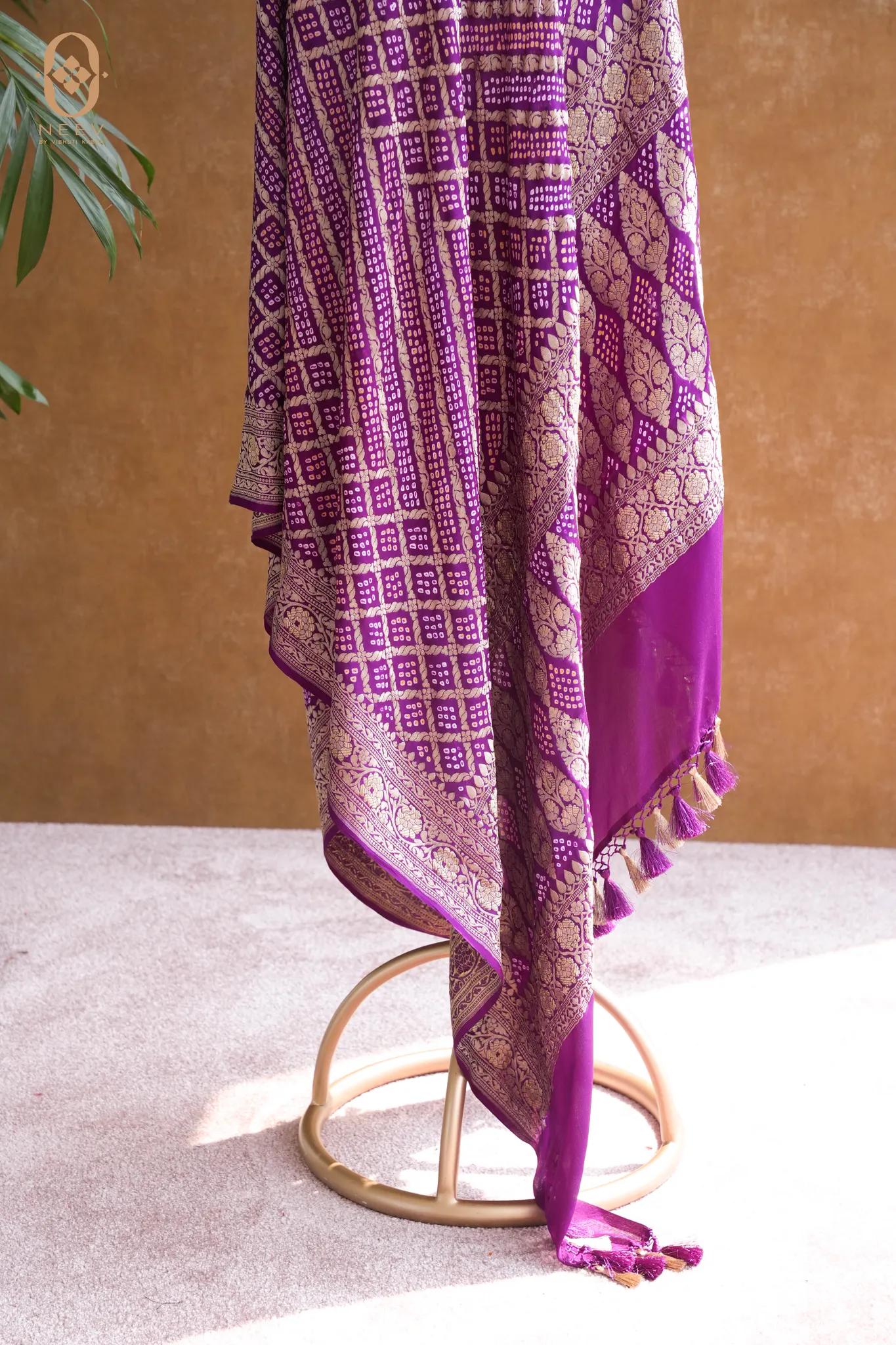Purple Bandhani Dupatta