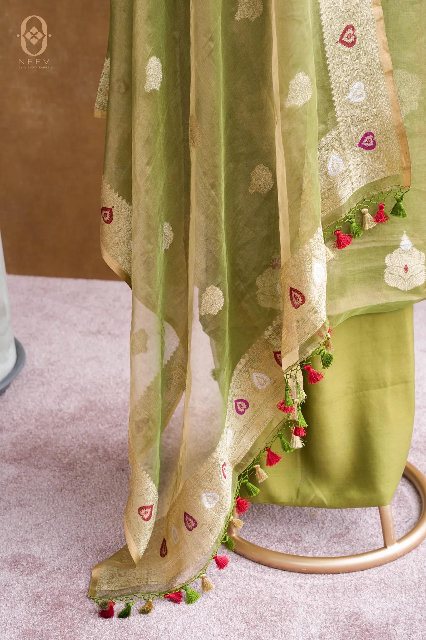 Tissue Silk Meenakari Suit Set