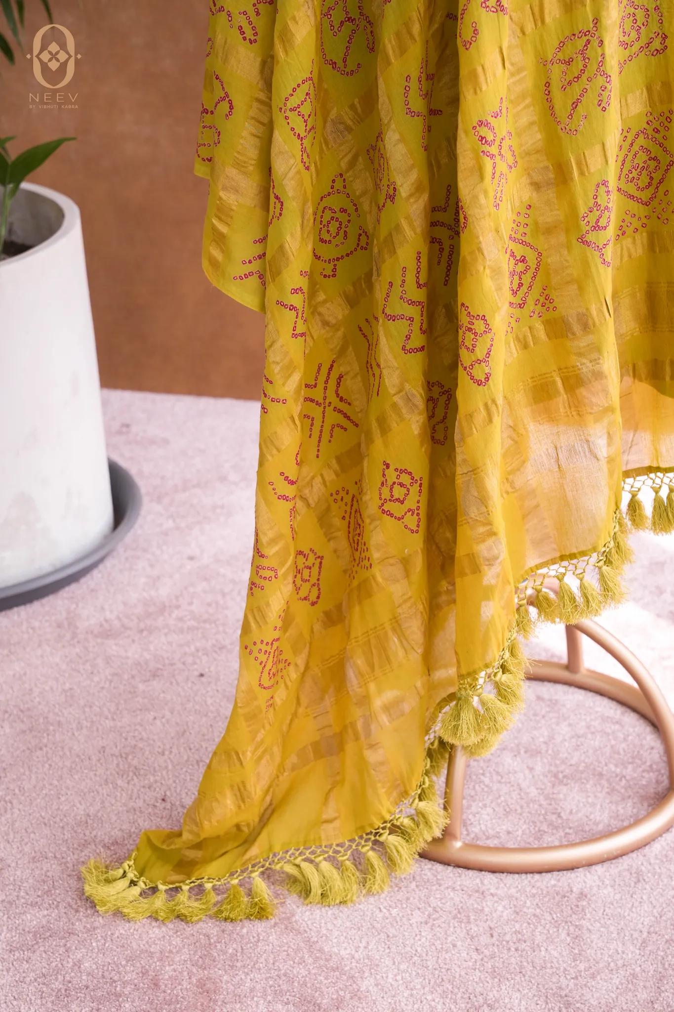 Katan Silk Bandhani Suit Set