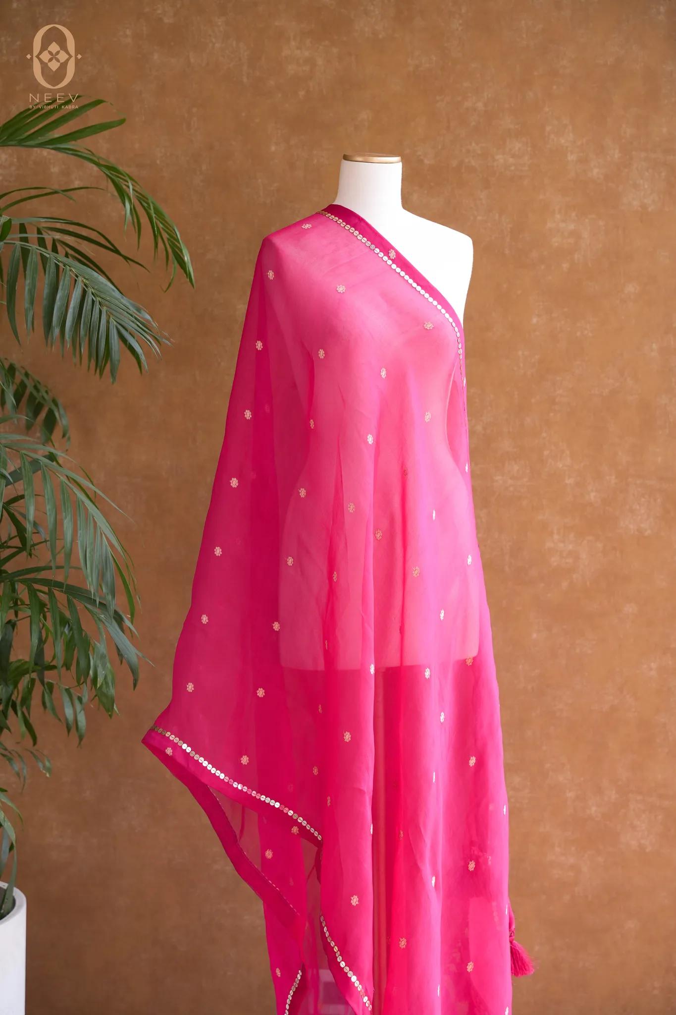 Kora Silk Handwork Dupatta