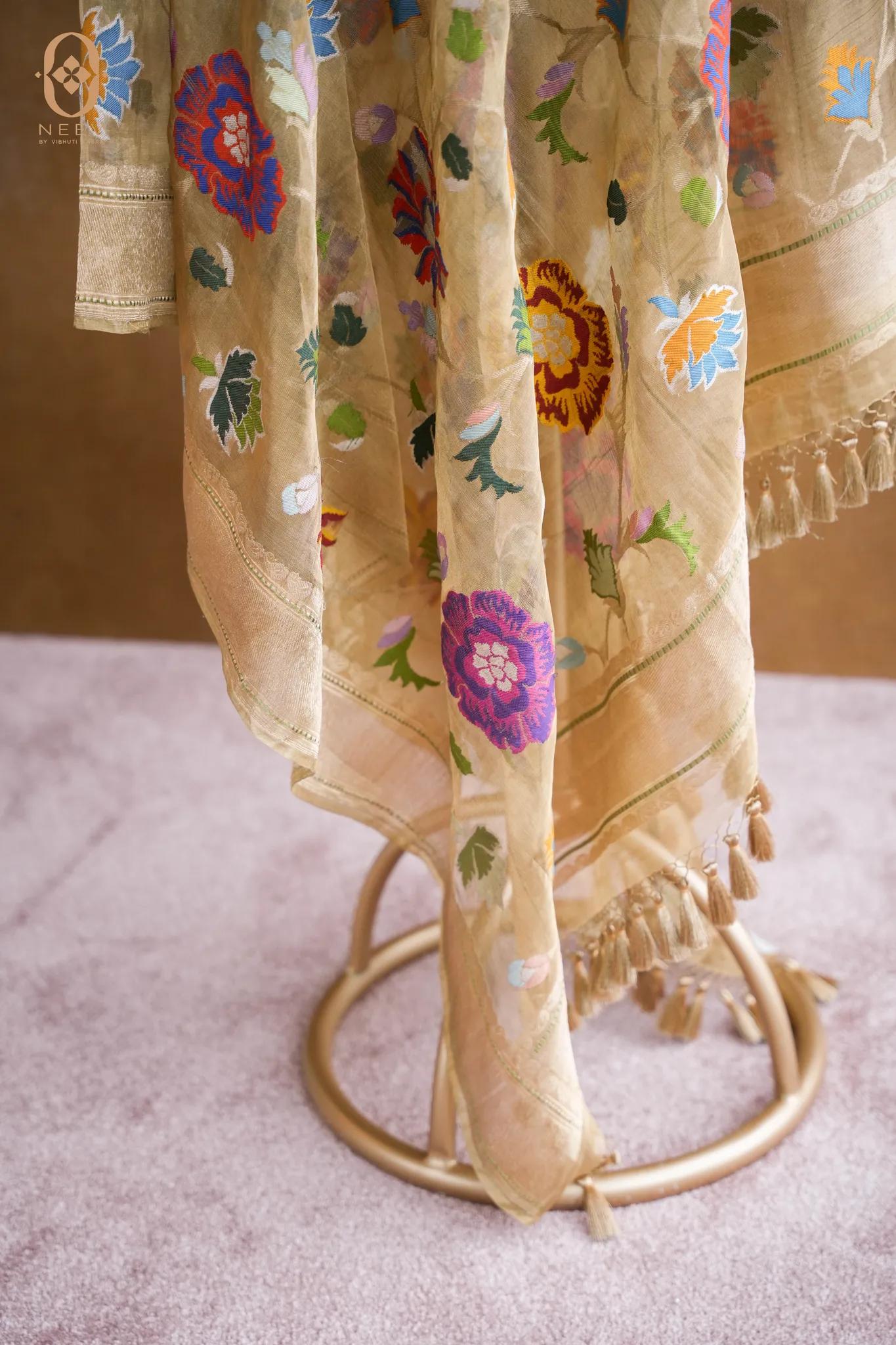Premium Tissue Multi Meenakari Dupatta