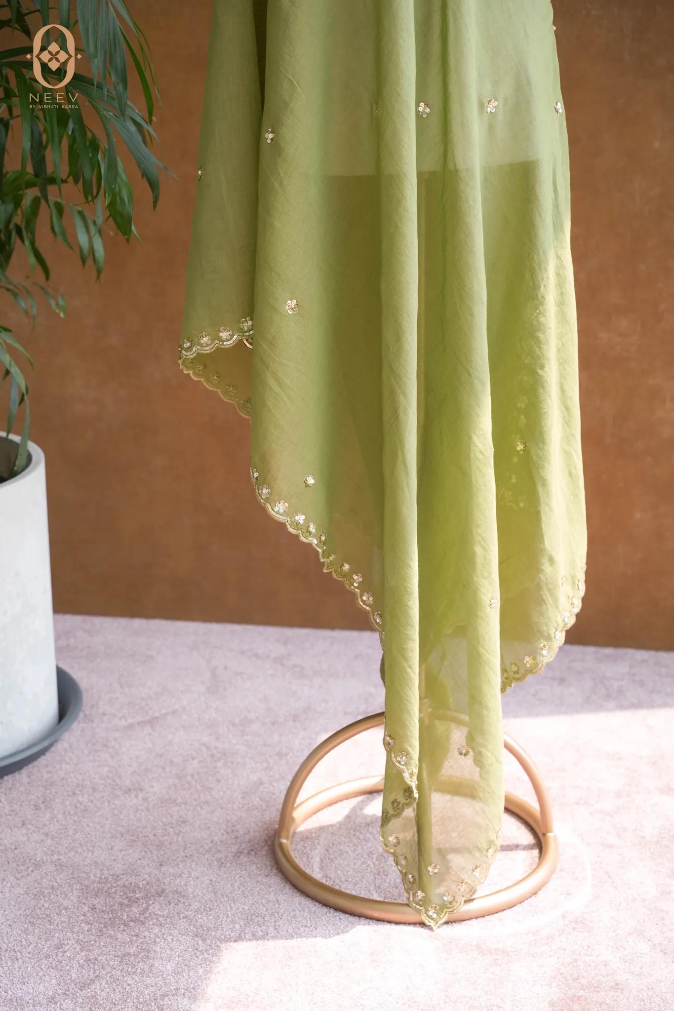 Daisy Mul Tissue Handwork Dupatta