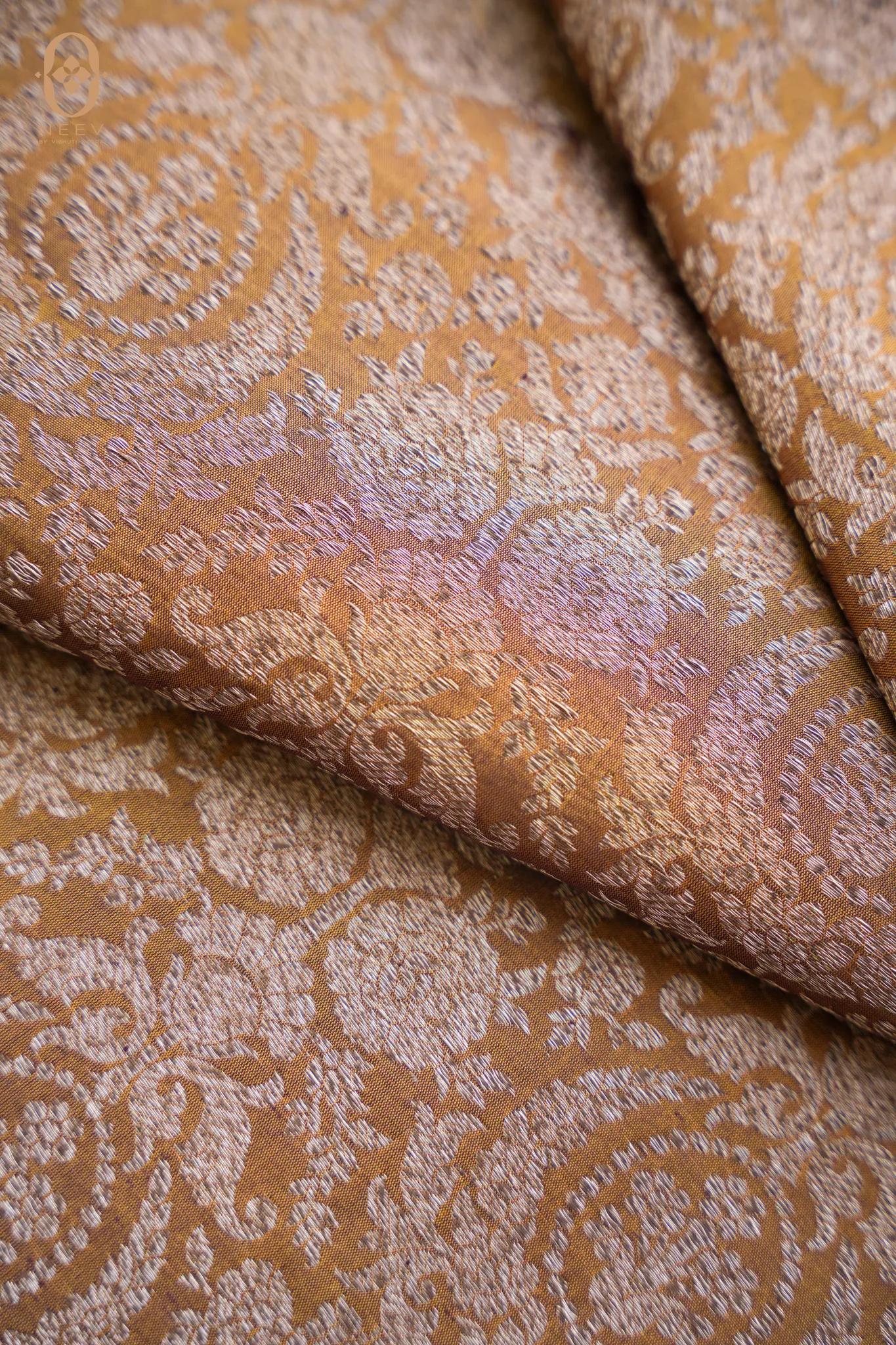 Antique Zari Brocade Silk Fabric