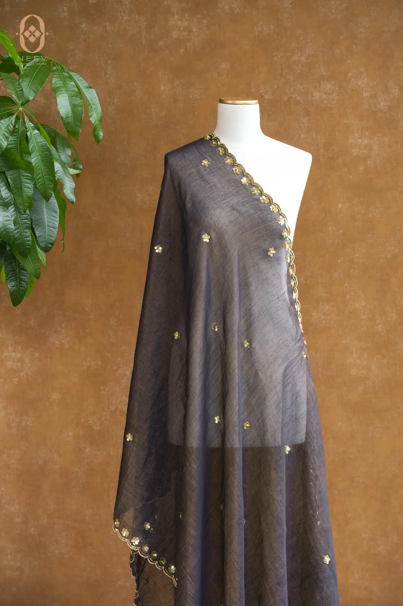 Daisy Mul Tissue Handwork Dupatta