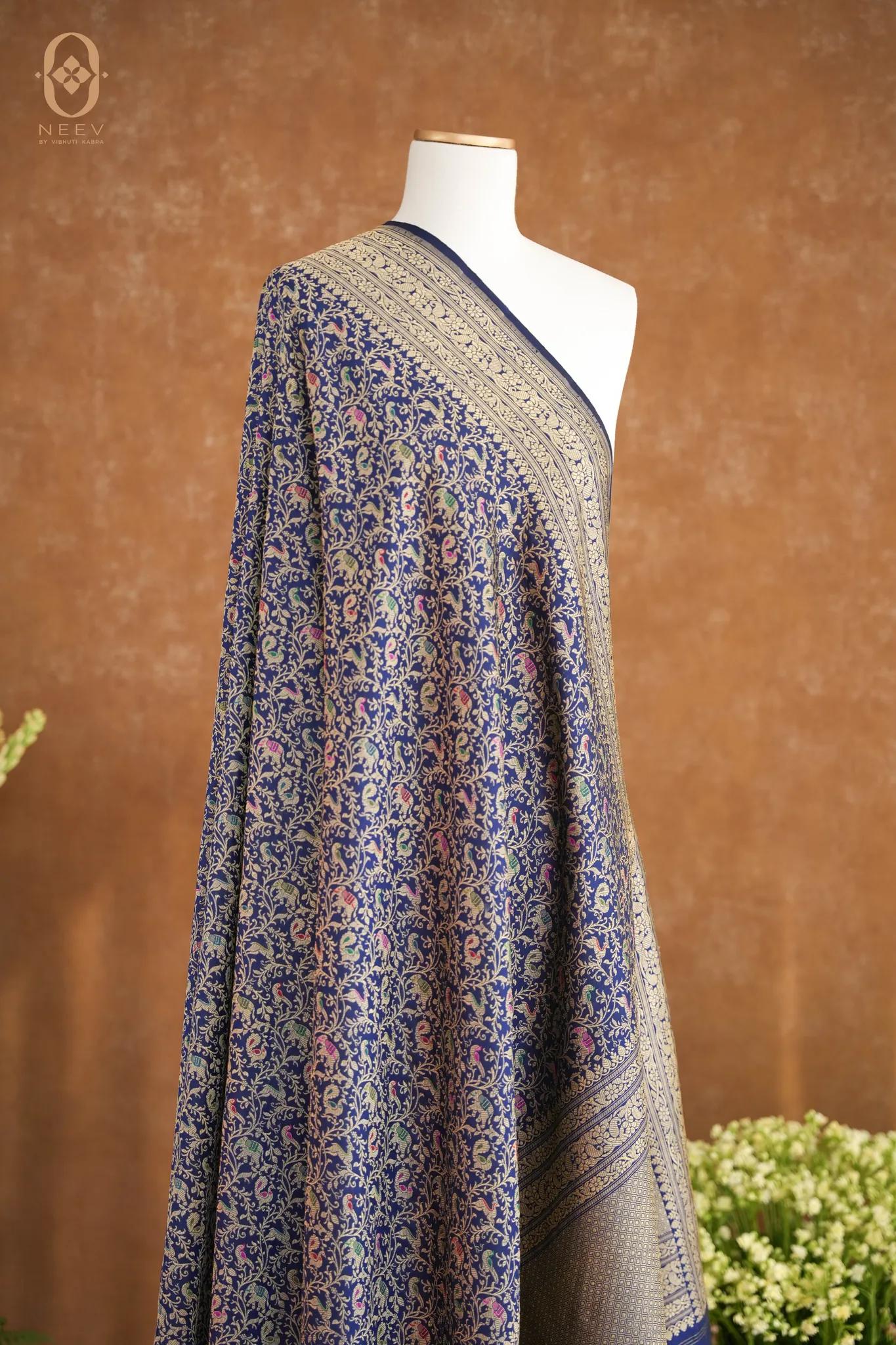 Katan Silk Jaal Meenakari Dupatta
