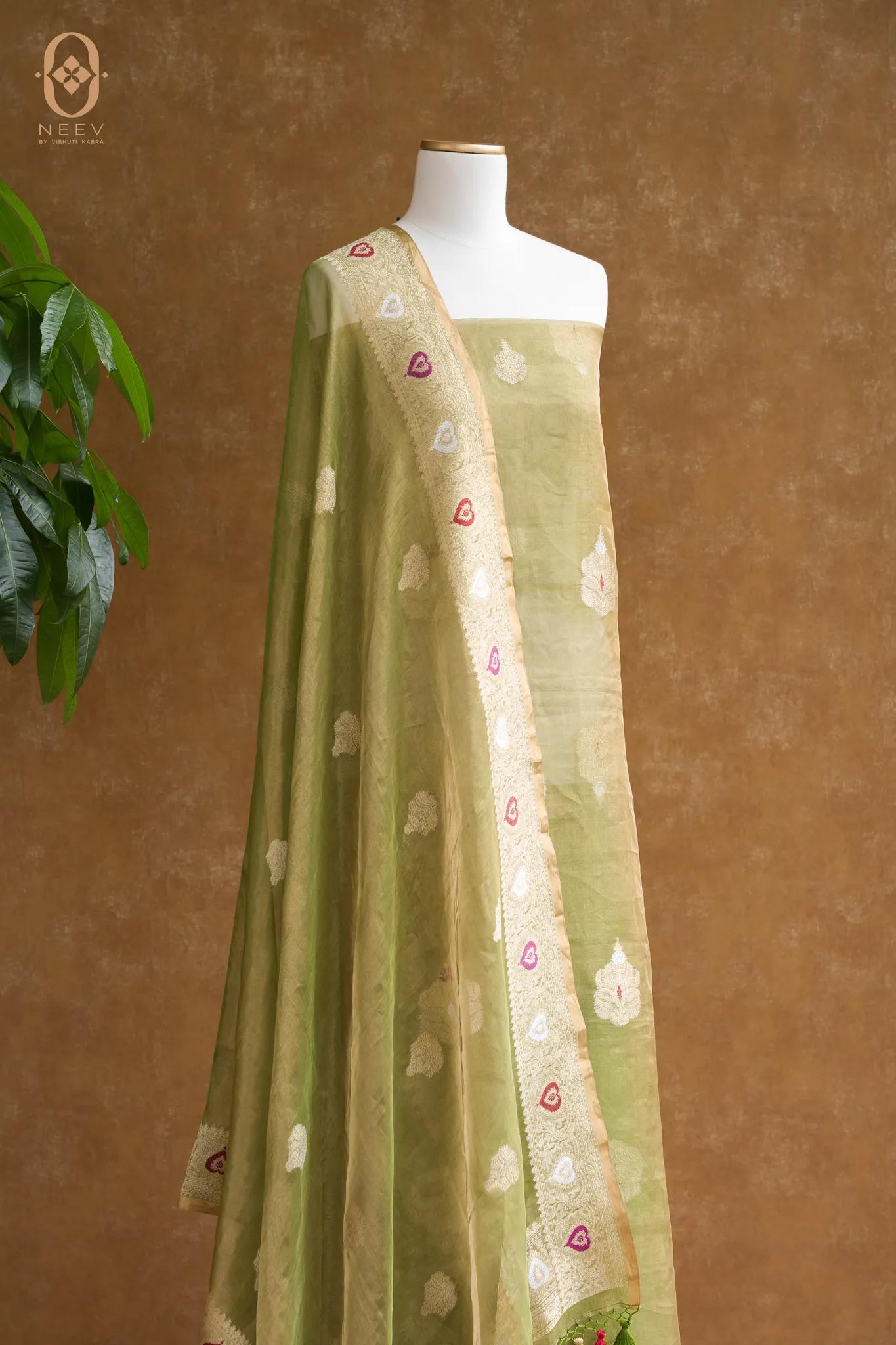 Tissue Silk Meenakari Suit Set