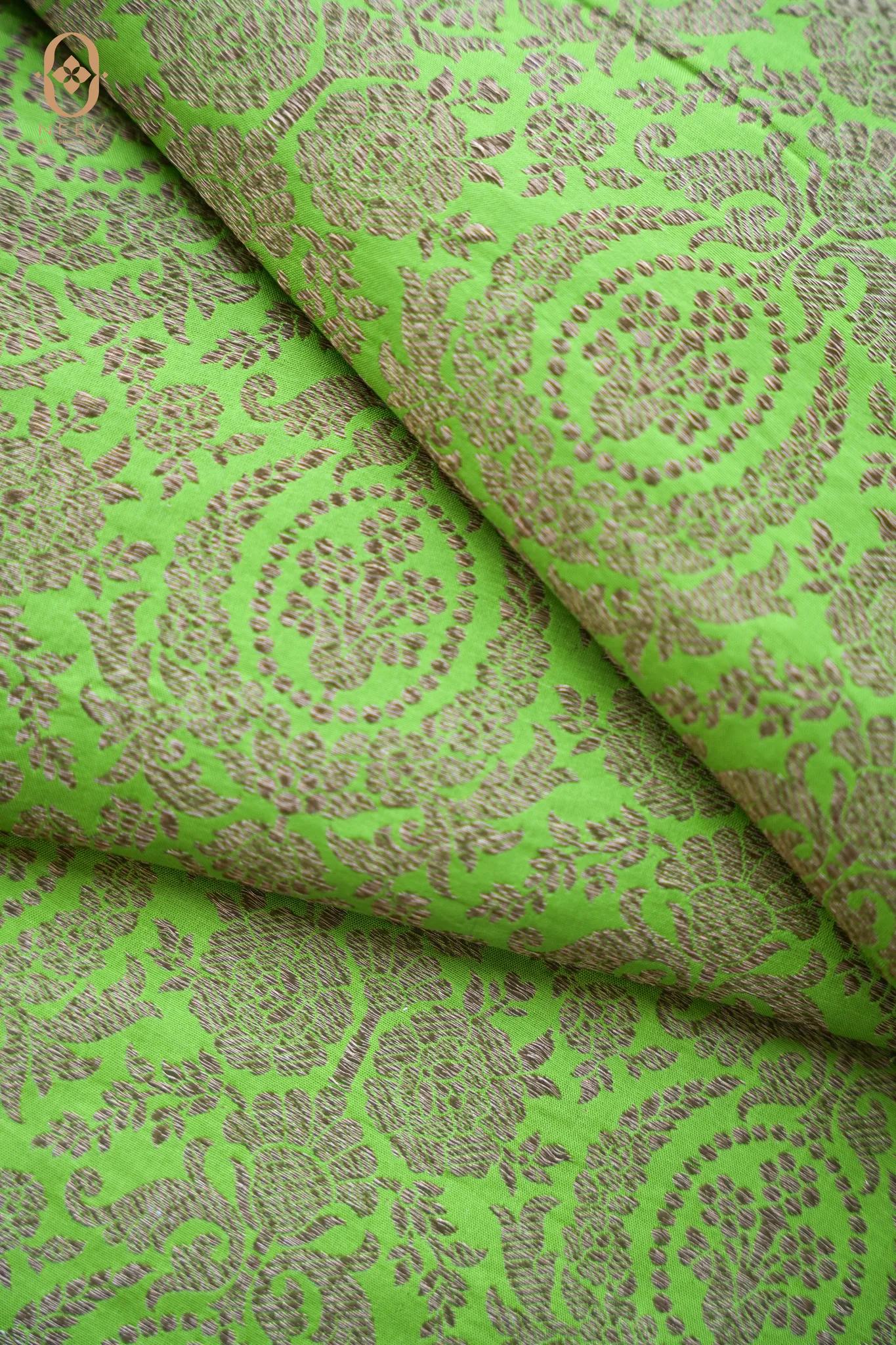 Antique Zari Brocade Silk Fabric