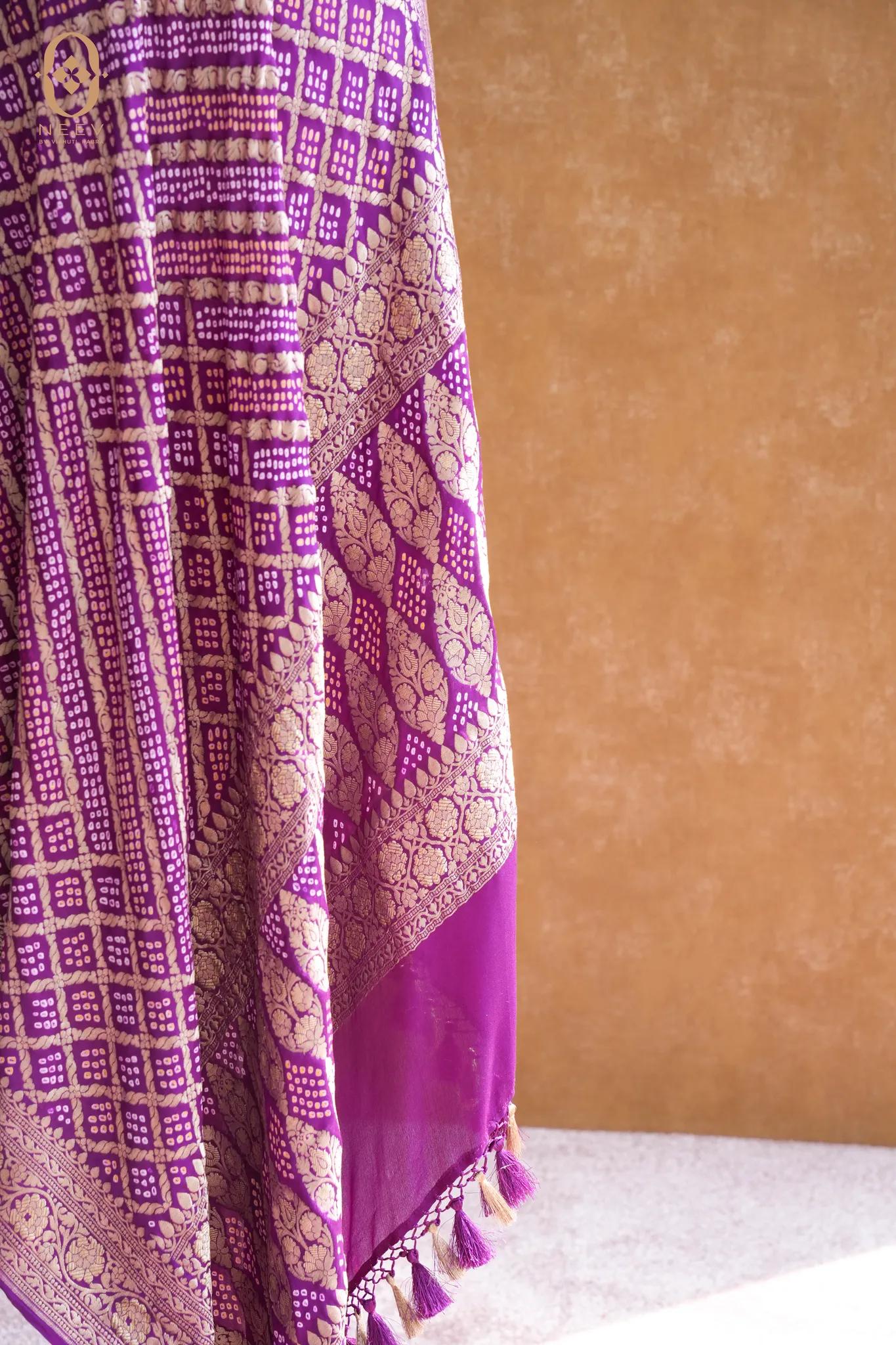 Purple Bandhani Dupatta