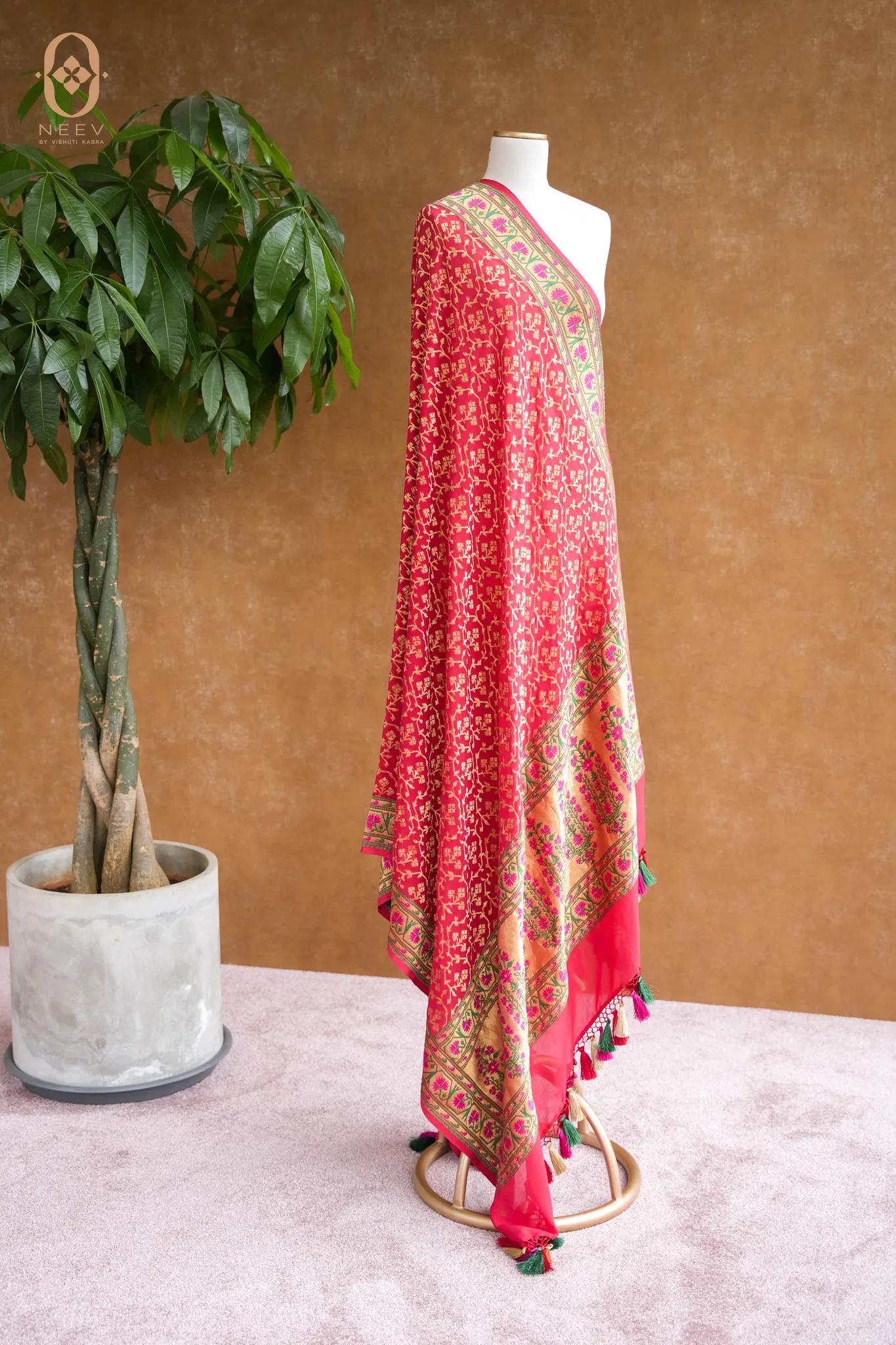 Georgette Jaal Paithani Dupatta