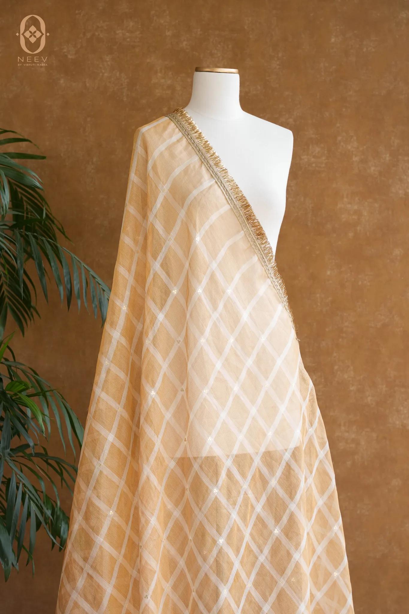 Tissue Silk Checkered Dupatta
