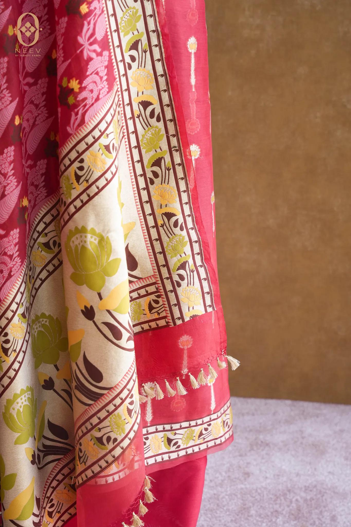 Kora Silk Meenakari Suit Set