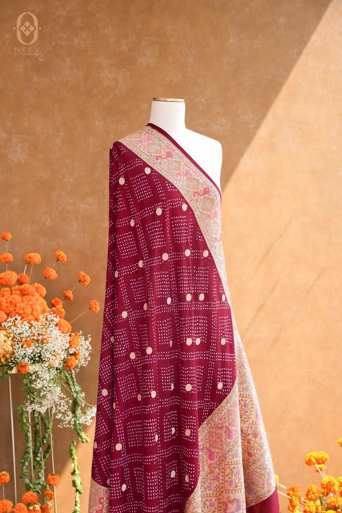 Katan Silk Paithani Bandhani Dupatta