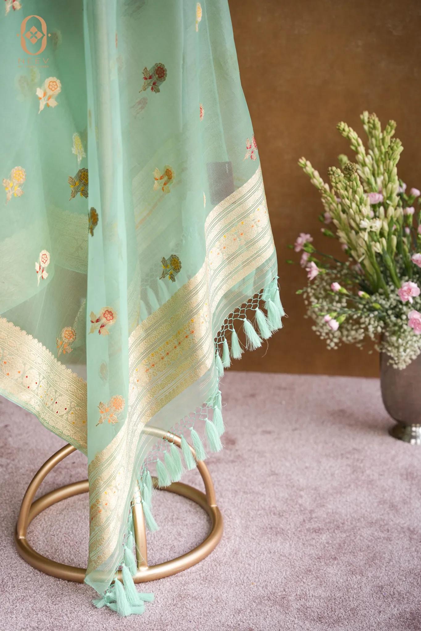 Kora Silk Meenakari Dupatta