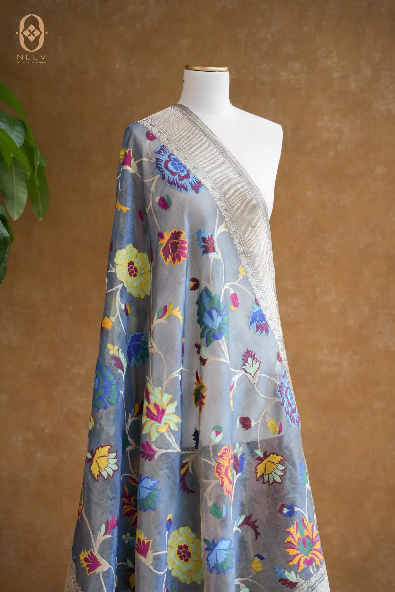 Premium Tissue Multi Meenakari Dupatta