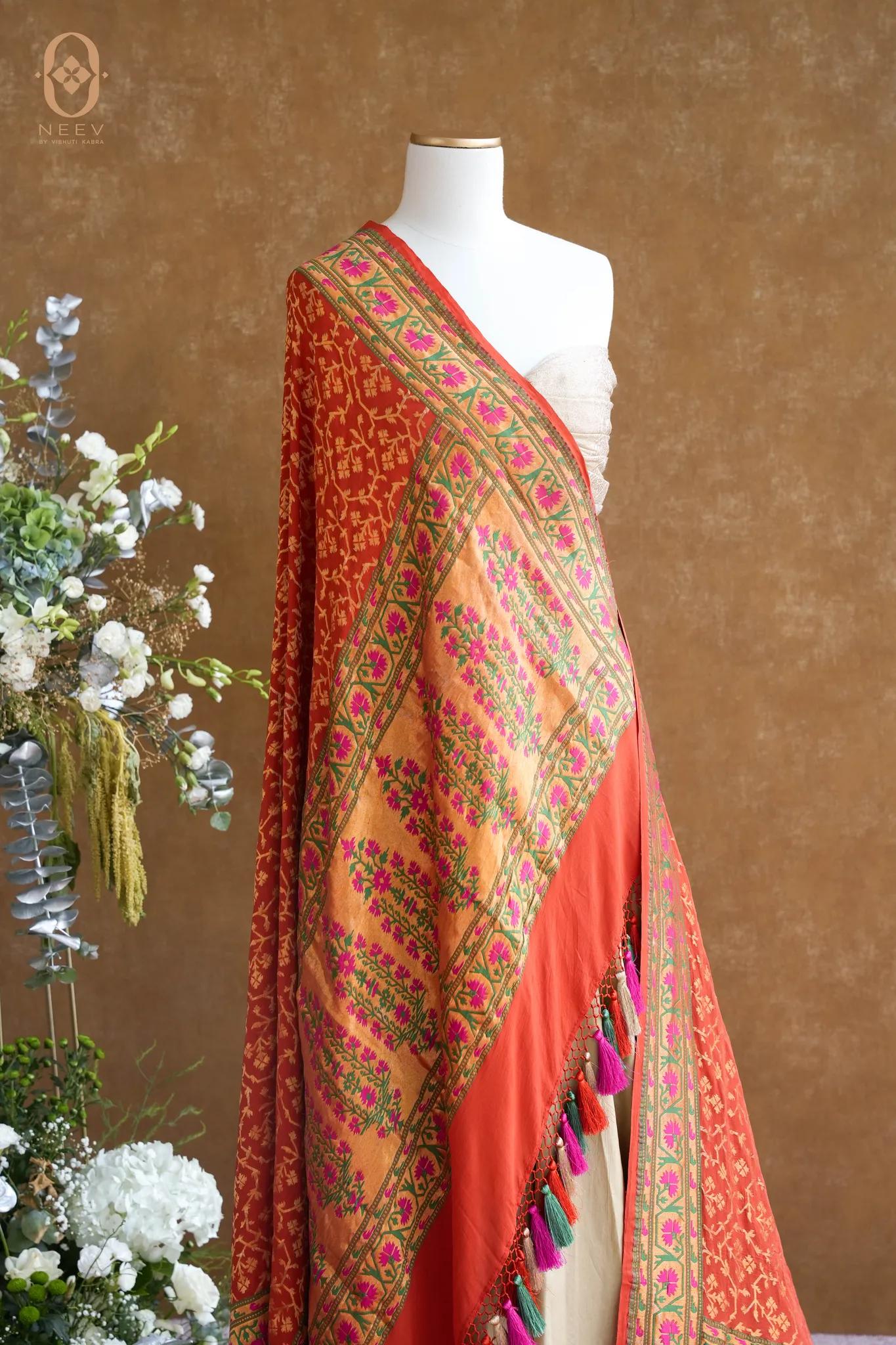 Georgette Jaal Paithani Dupatta