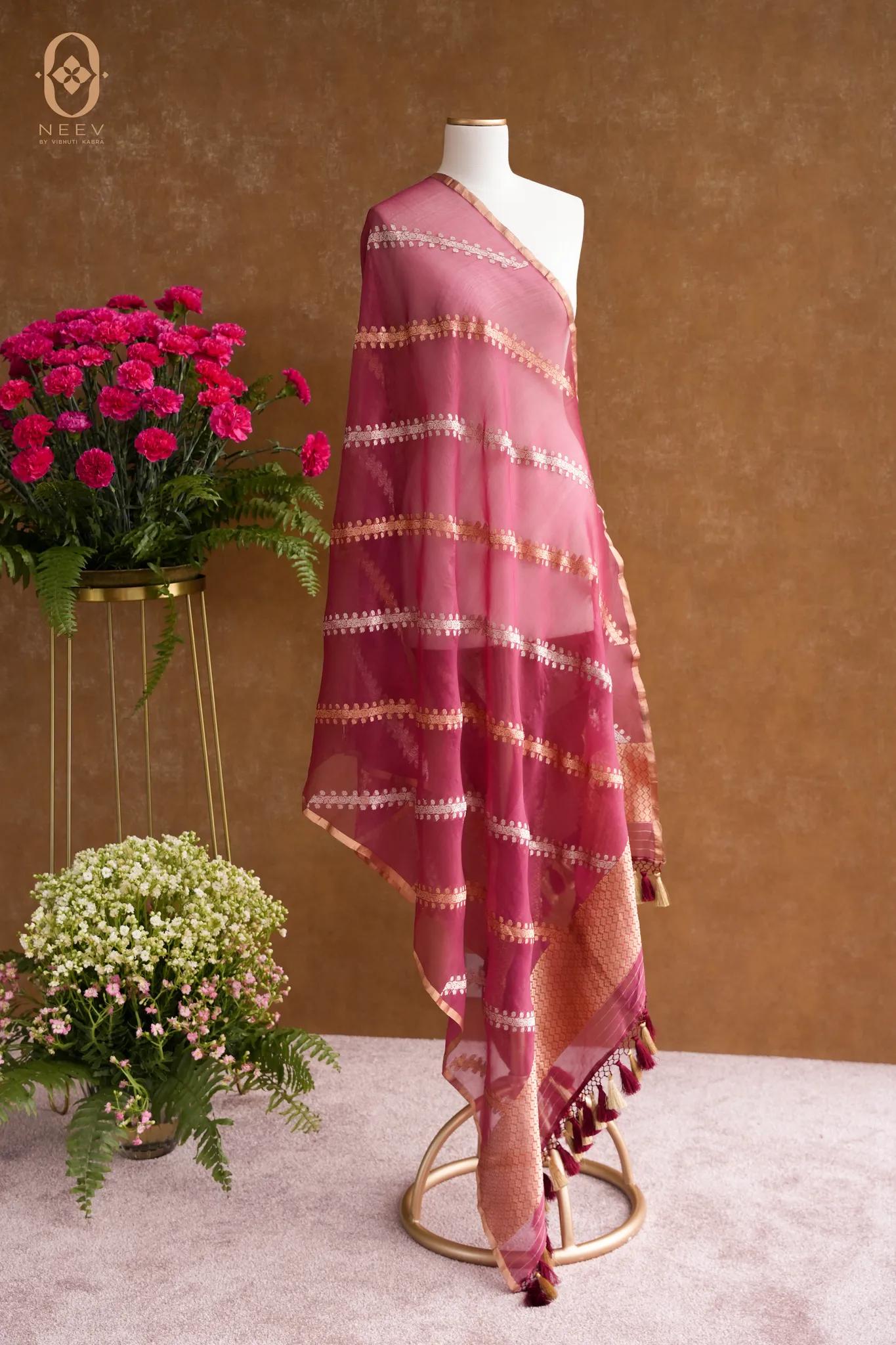 Kora Silk Stripe Dupatta