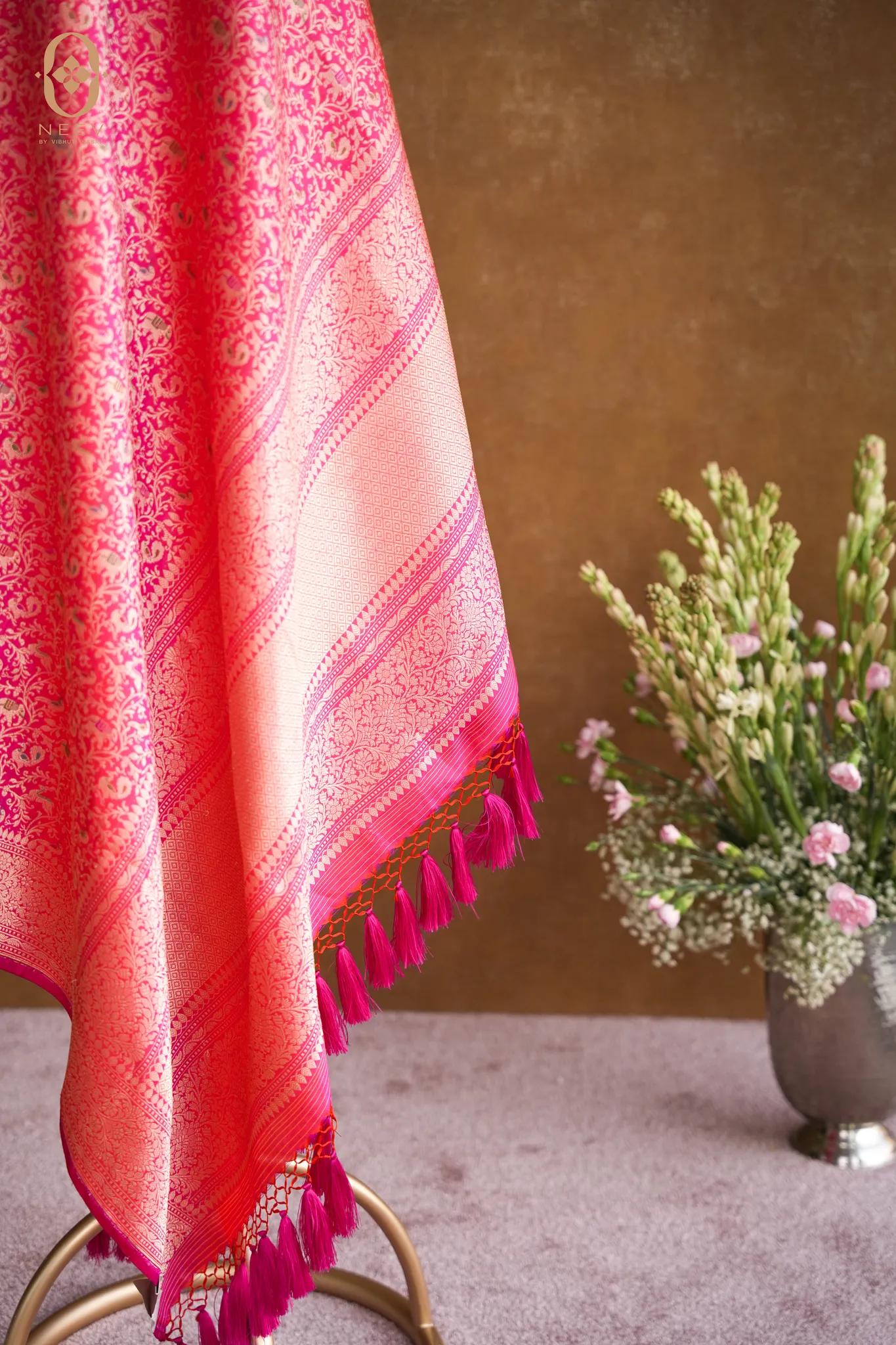 Katan Silk Jaal Meenakari Dupatta