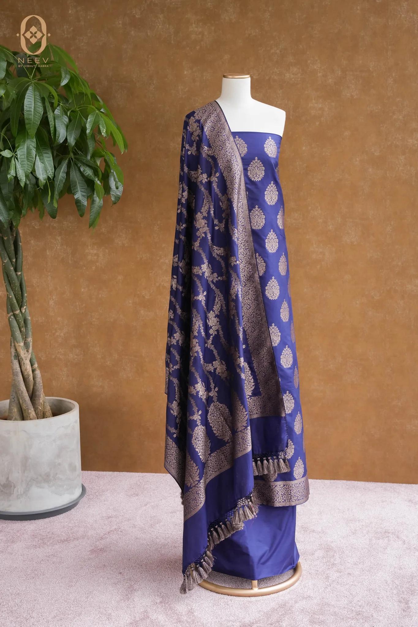 Katan Silk Antique Zari Suit Set
