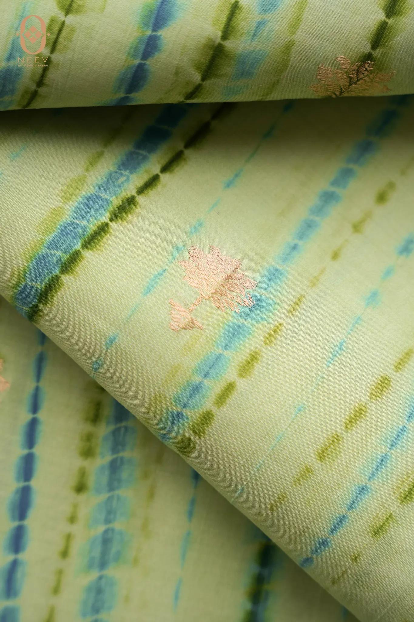 Shibori With Motif In Silk Fabric