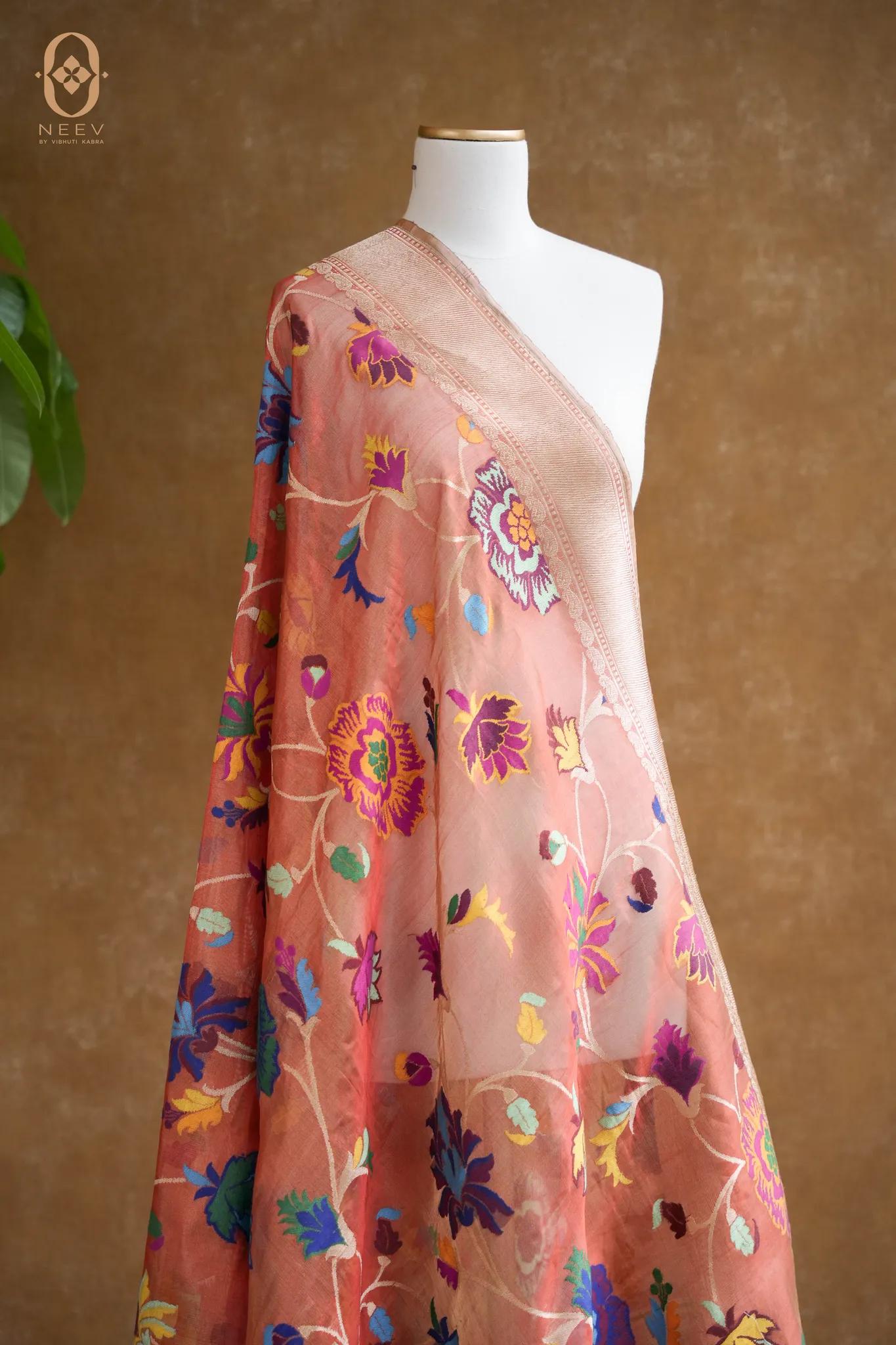 Premium Tissue Multi Meenakari Dupatta