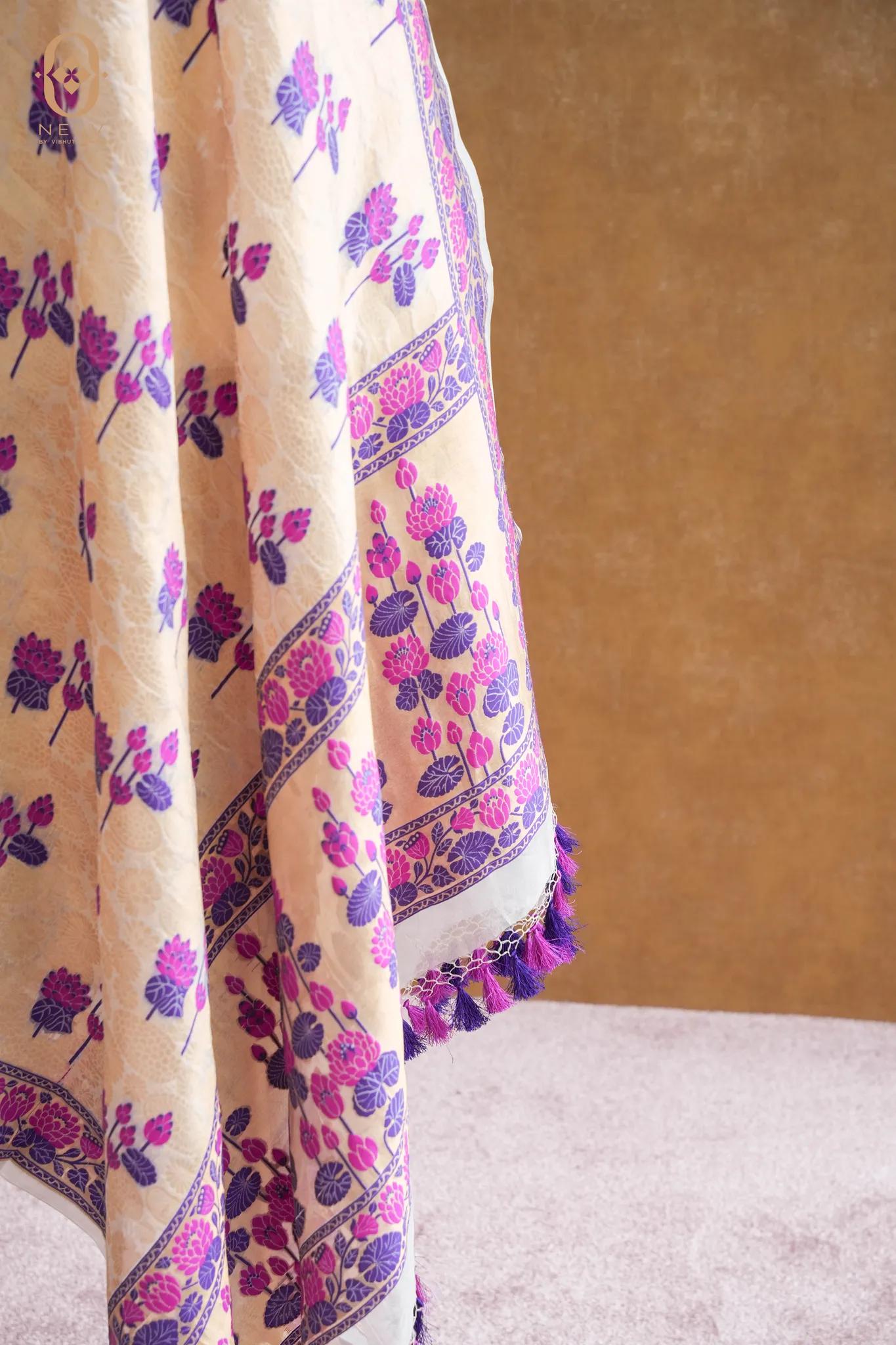 Kora Silk Multi Meenakari Dupatta