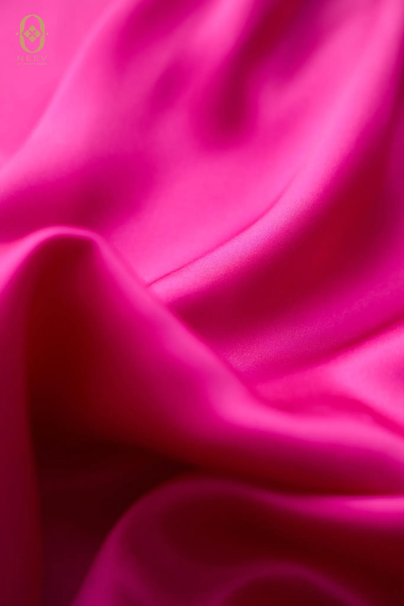 Fire Fly Fuchsia Pink Satin Fabric