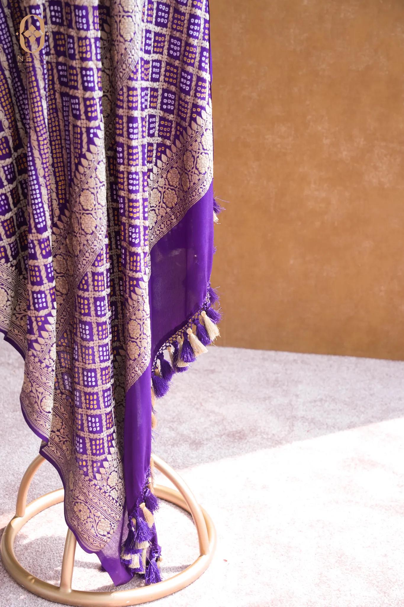 Purple Bandhani Dupatta