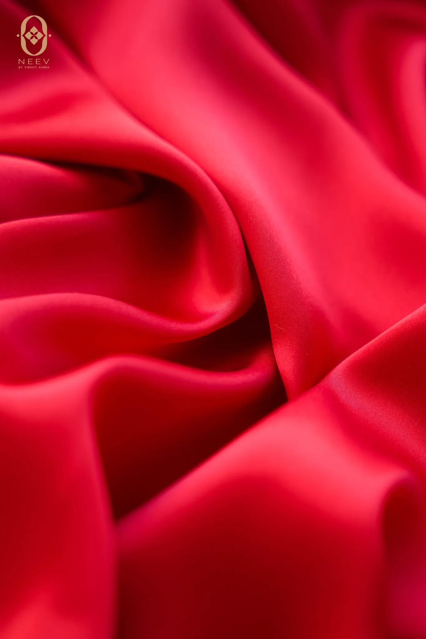 Fire Fly Scarlet Red Satin Fabric