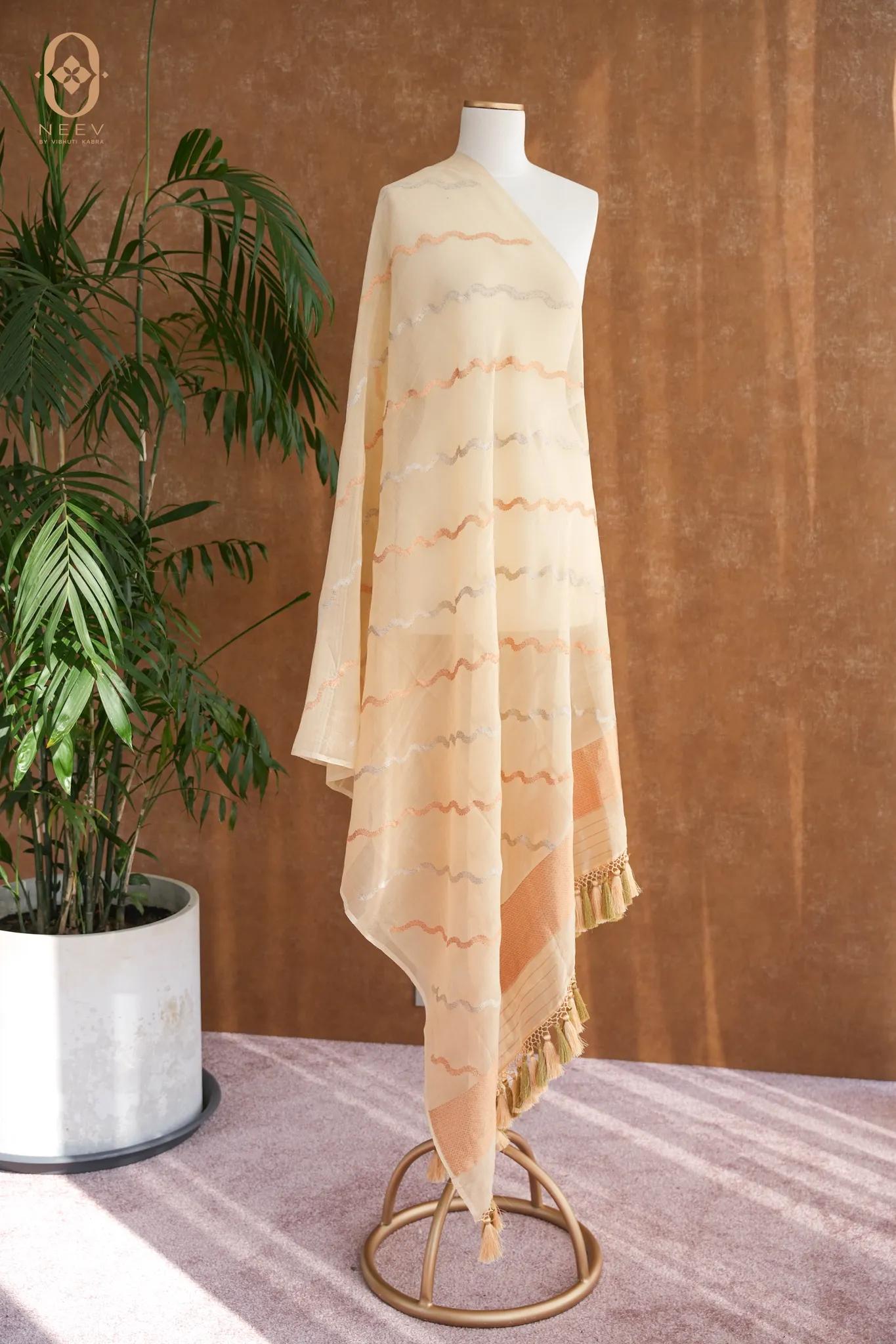 Kora Silk Stripe Dupatta