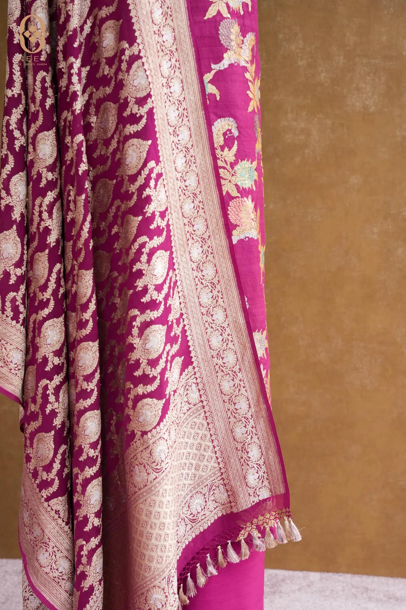 Tassar Silk Suit With Georgette Khadwa Jaal Dupatta