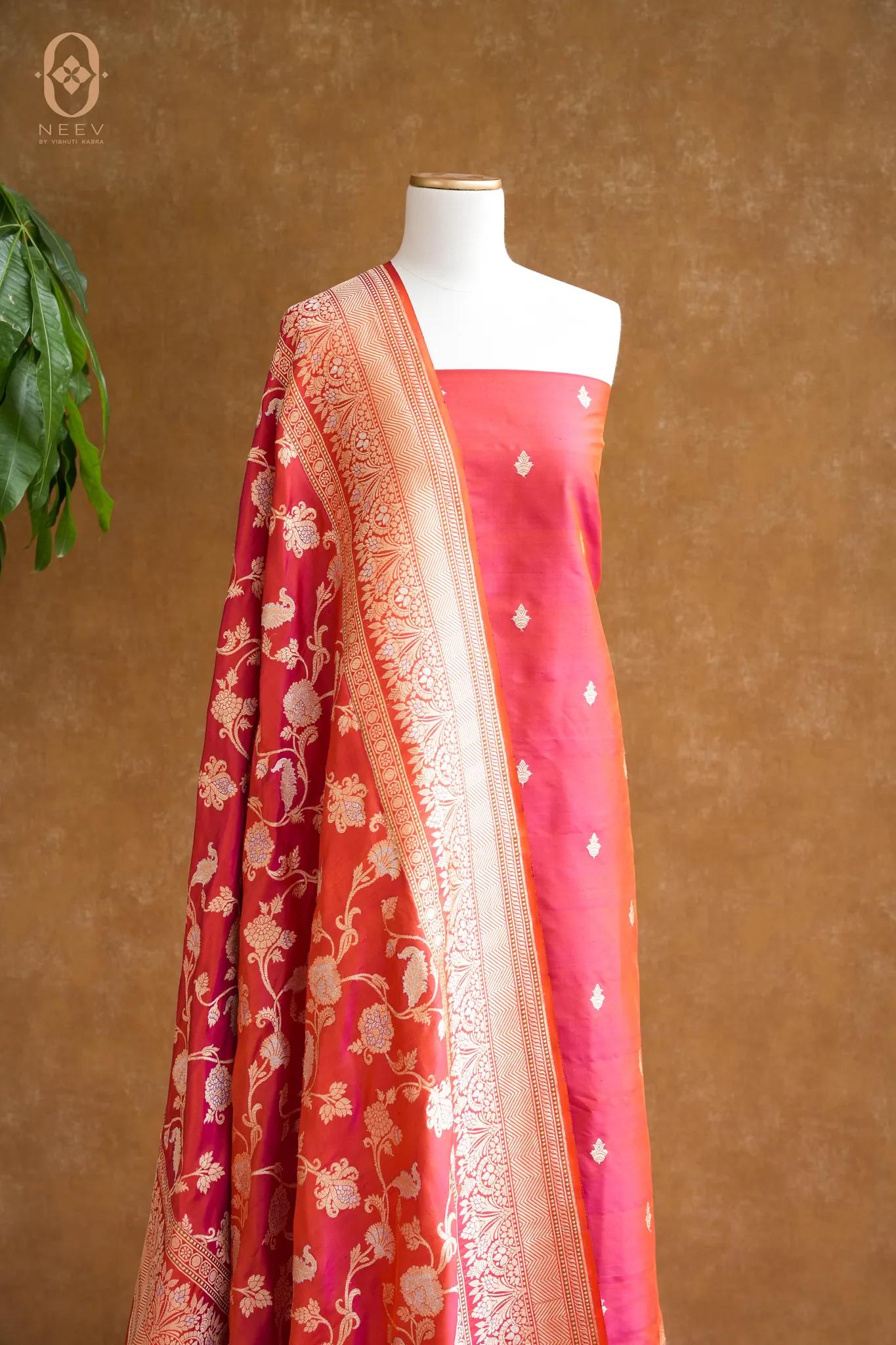 Dual Tone Katan Silk Suit Set
