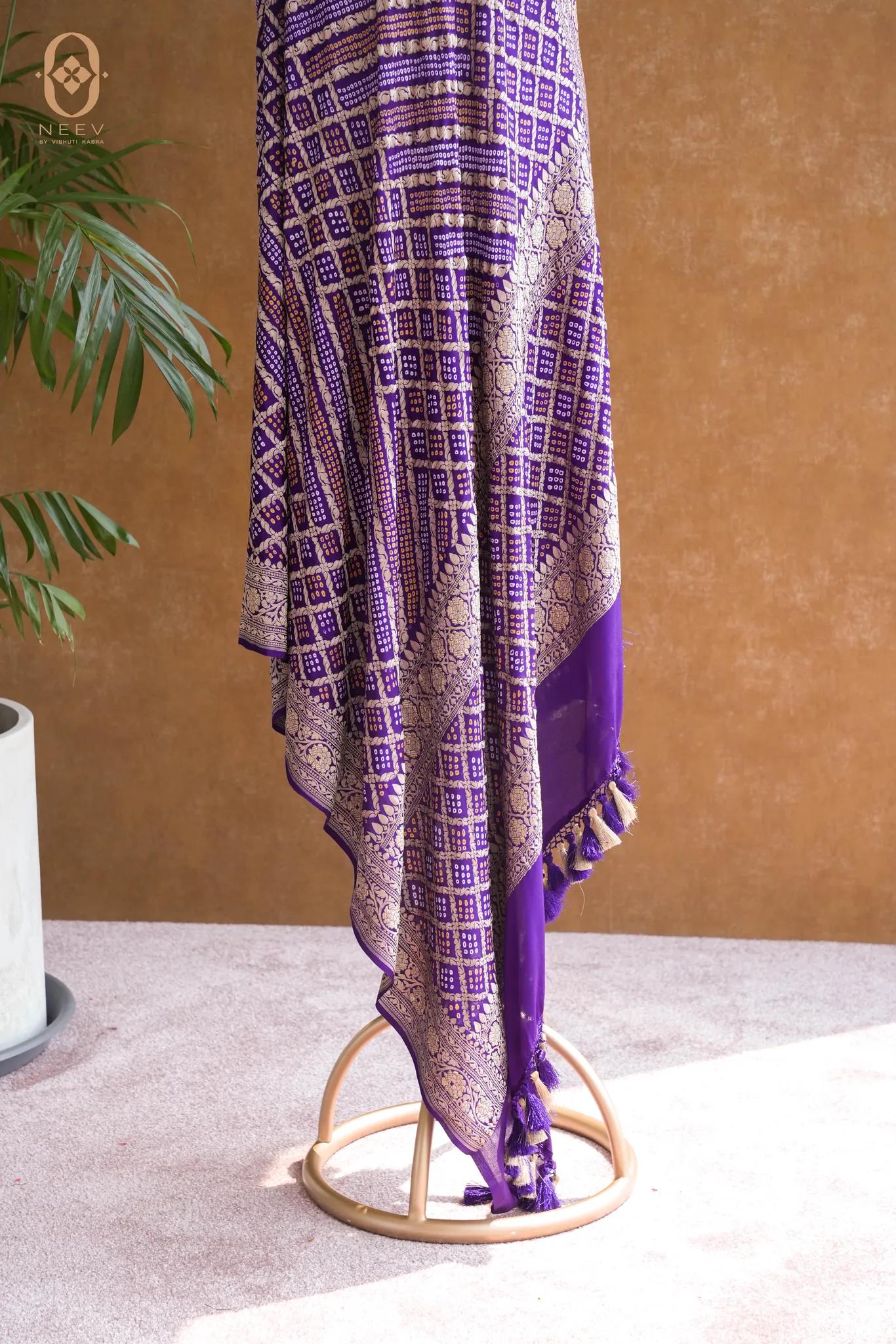 Purple Bandhani Dupatta