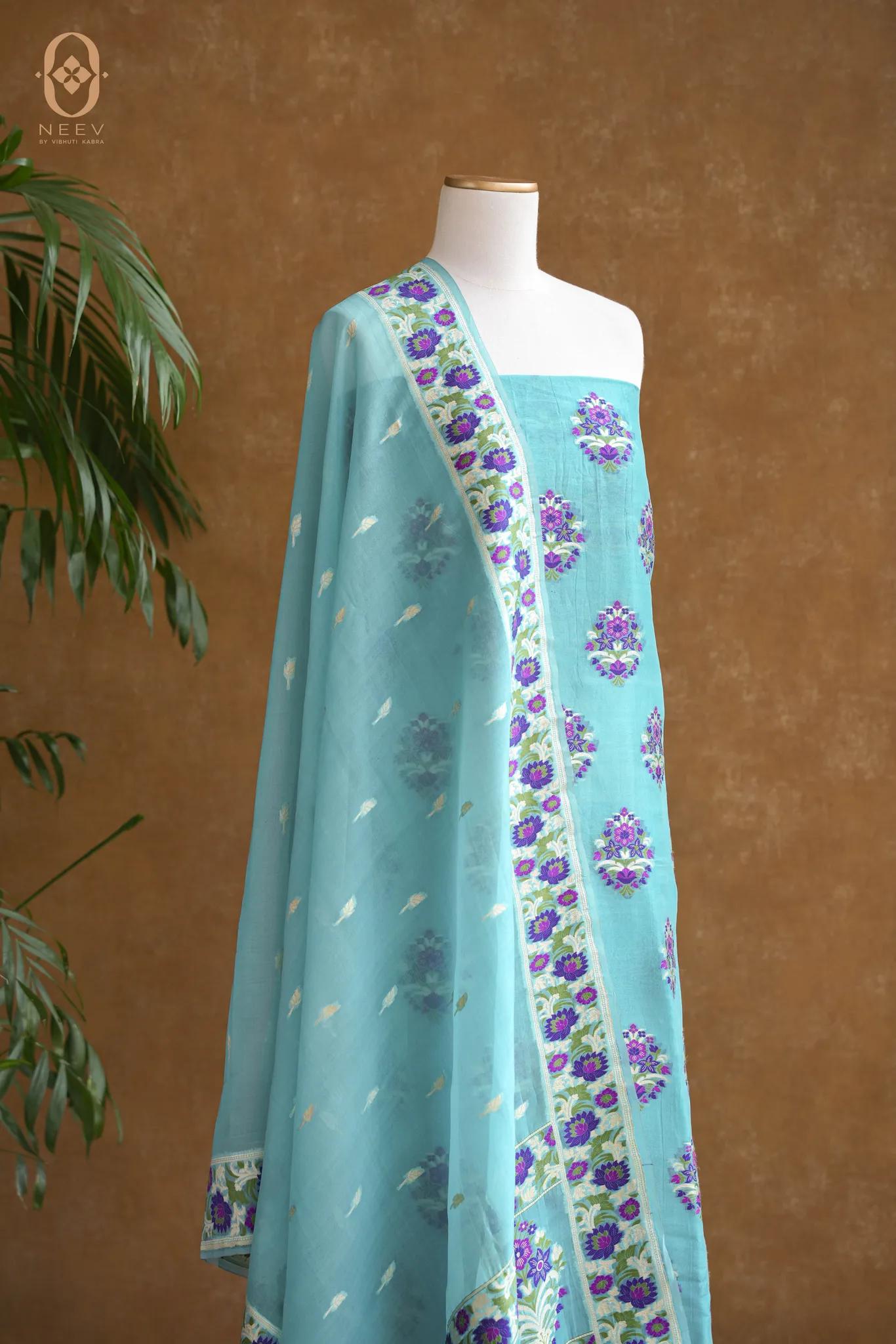 Kora Silk Multi Meenakari Suit Set