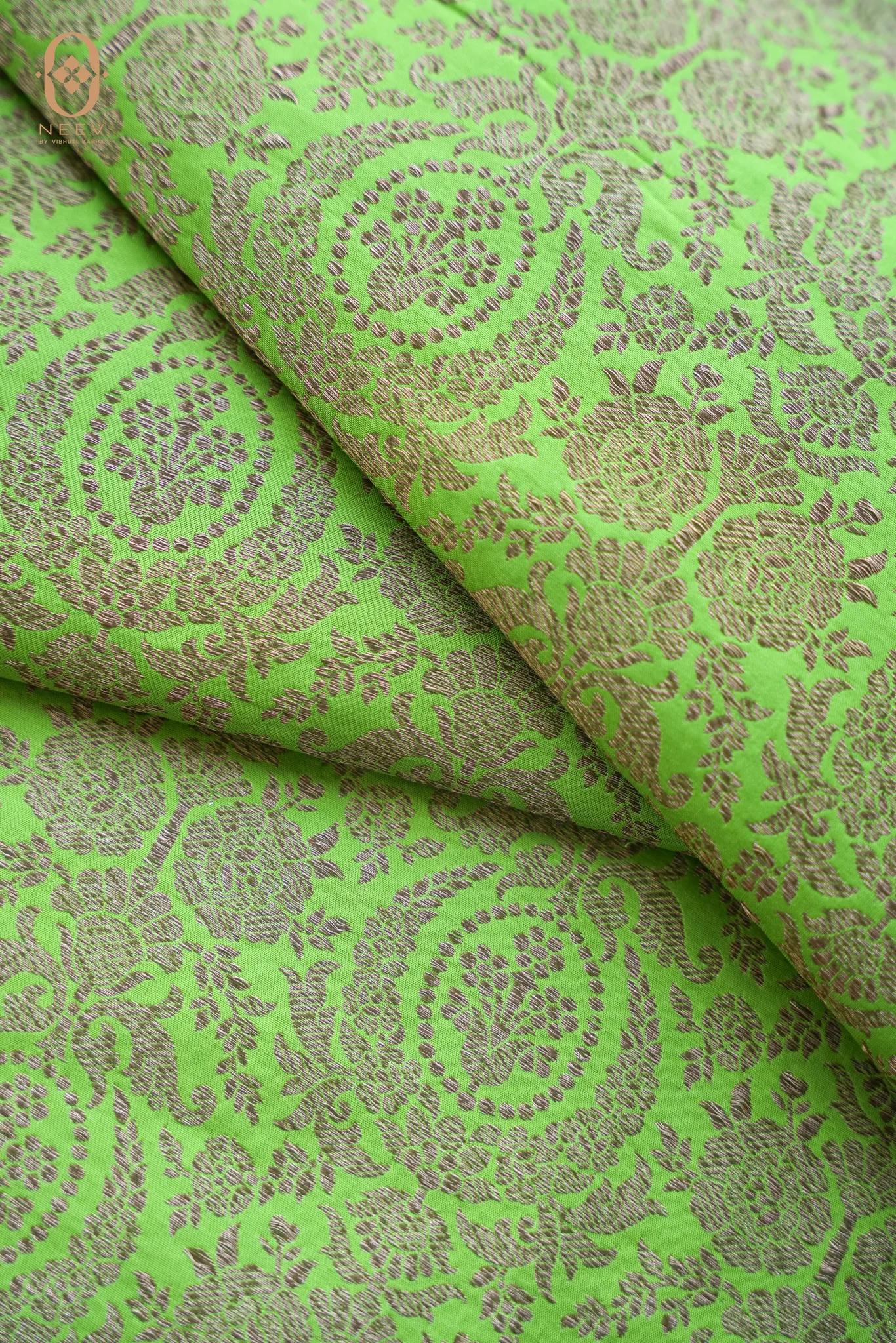 Antique Zari Brocade Silk Fabric