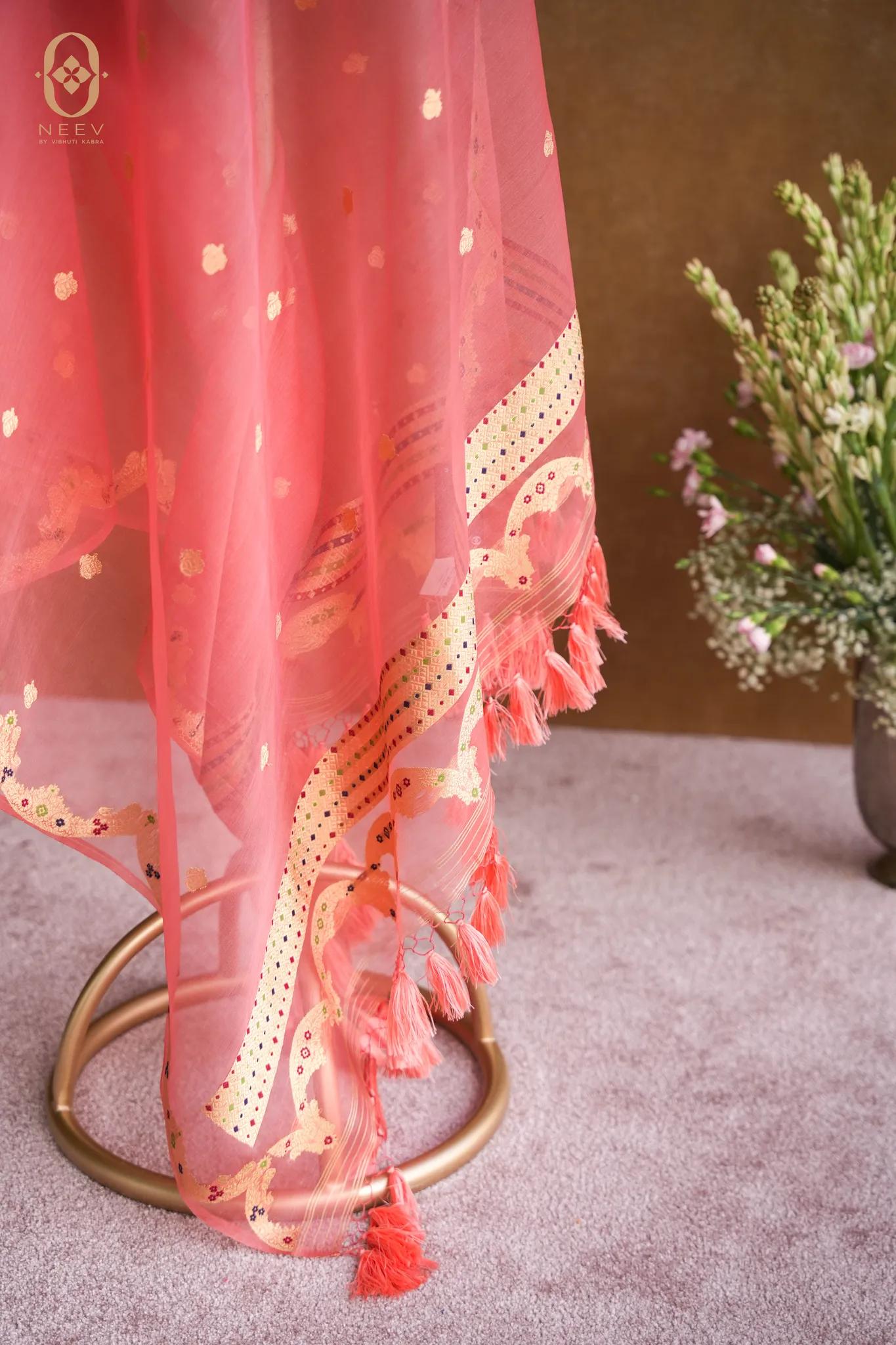 Kora Silk Meenakari Dupatta