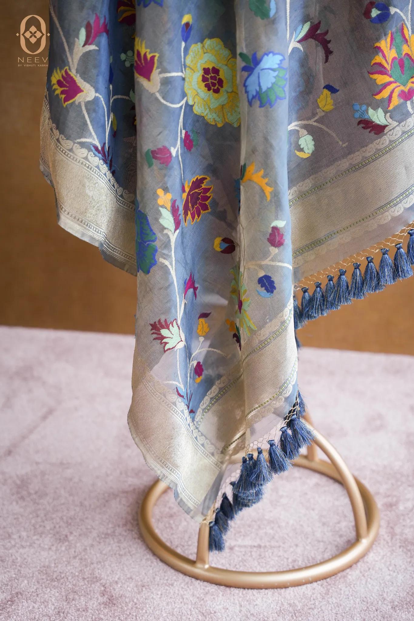 Premium Tissue Multi Meenakari Dupatta