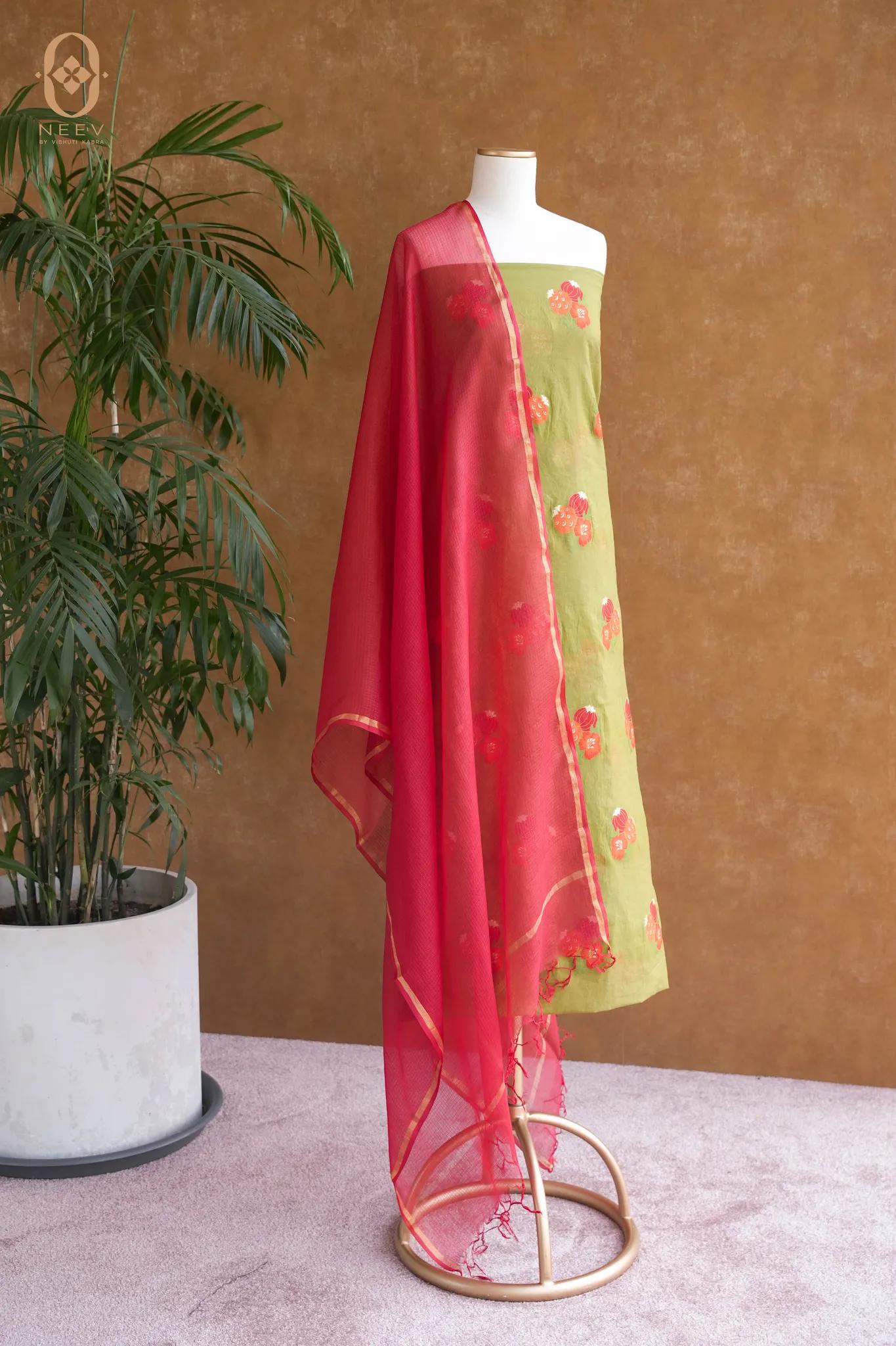 The Sacred Garden- Chanderi Cotton Anar Suit Set