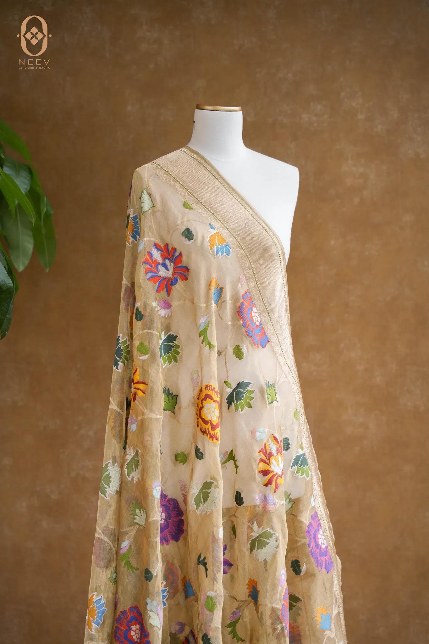 Premium Tissue Multi Meenakari Dupatta