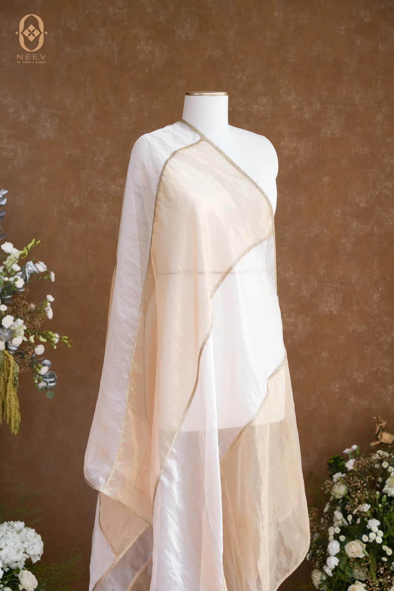 Kora Tissue Leheriya Gotapati Dupatta