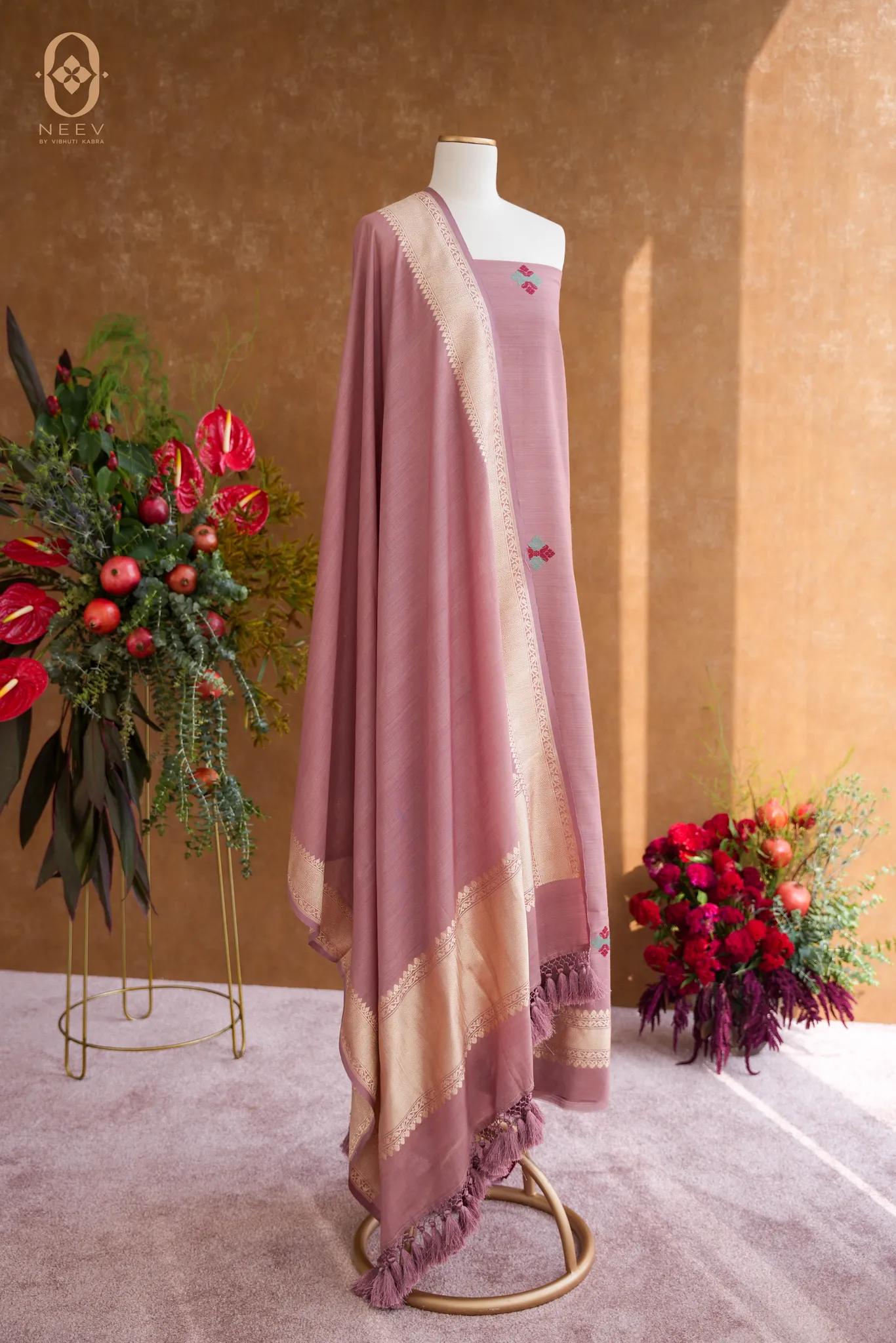 Ektara Munga Silk Phulkari Suit Set