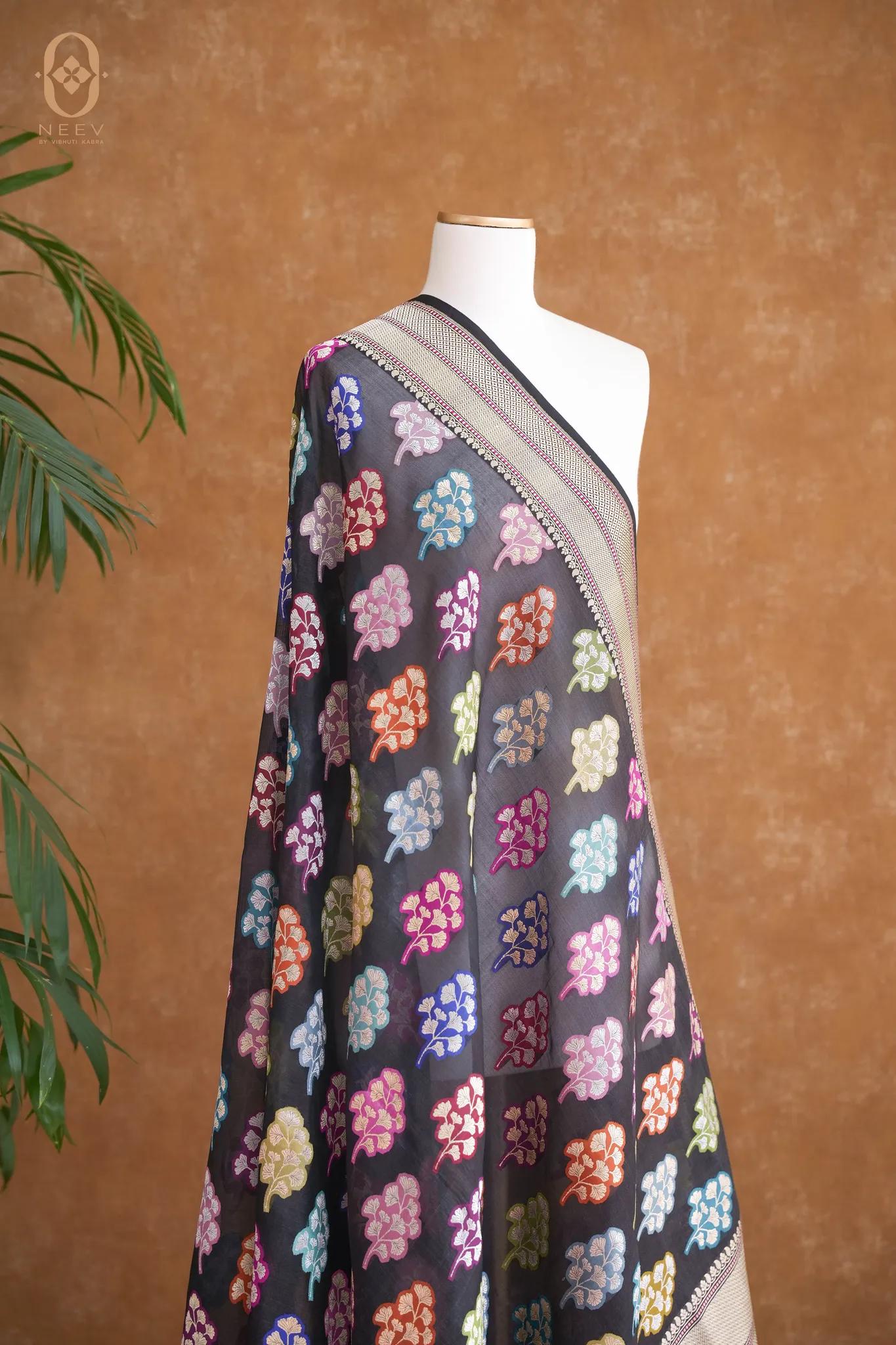 Kora Silk Meenakari Dupatta