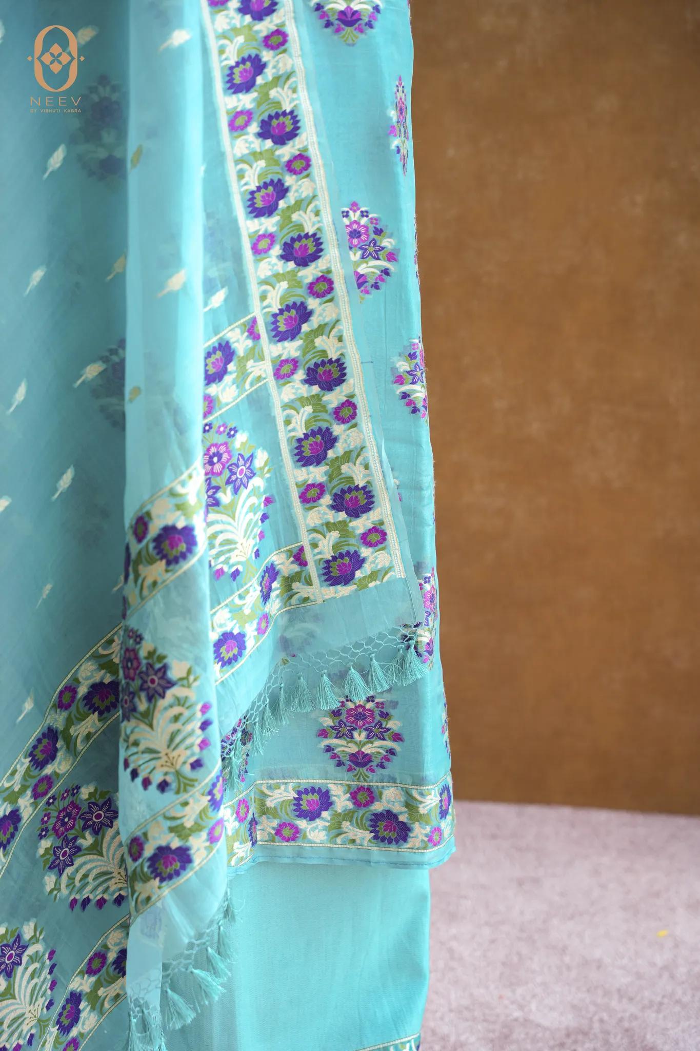 Kora Silk Multi Meenakari Suit Set