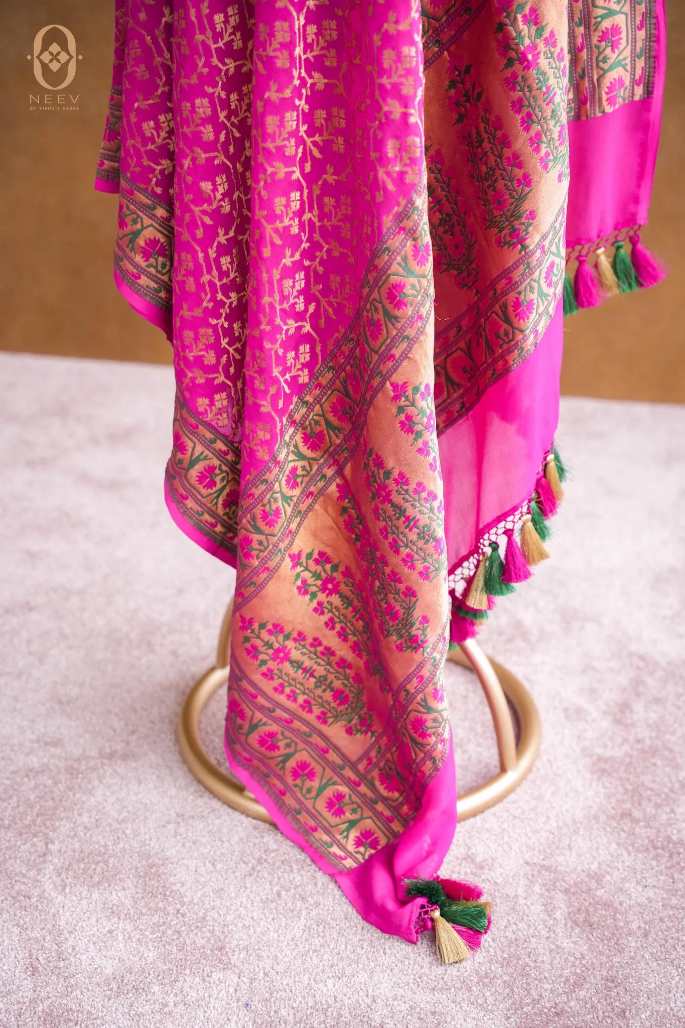 Georgette Jaal Paithani Dupatta